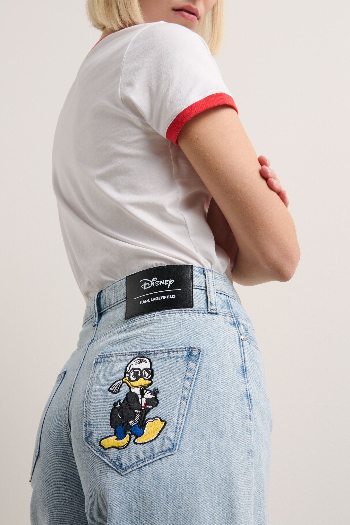 DISNEY WIDE LEG DENIM PANTS LIGHT BLUE DENIM 2