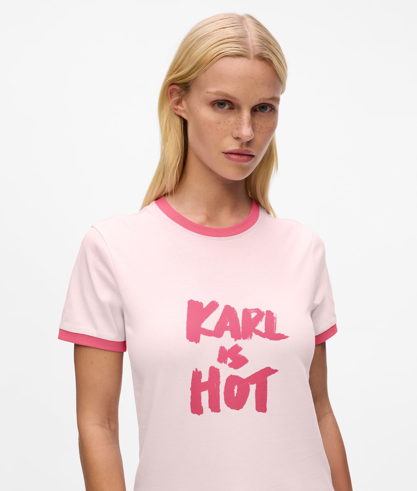 KARL IS HOT T-SHIRT PINK LADY 3