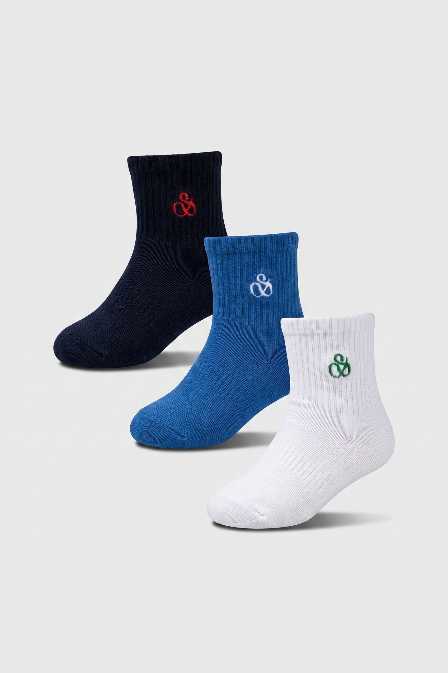BOY 3PK BOYS 1/2 TERRY CREW BLUE 3