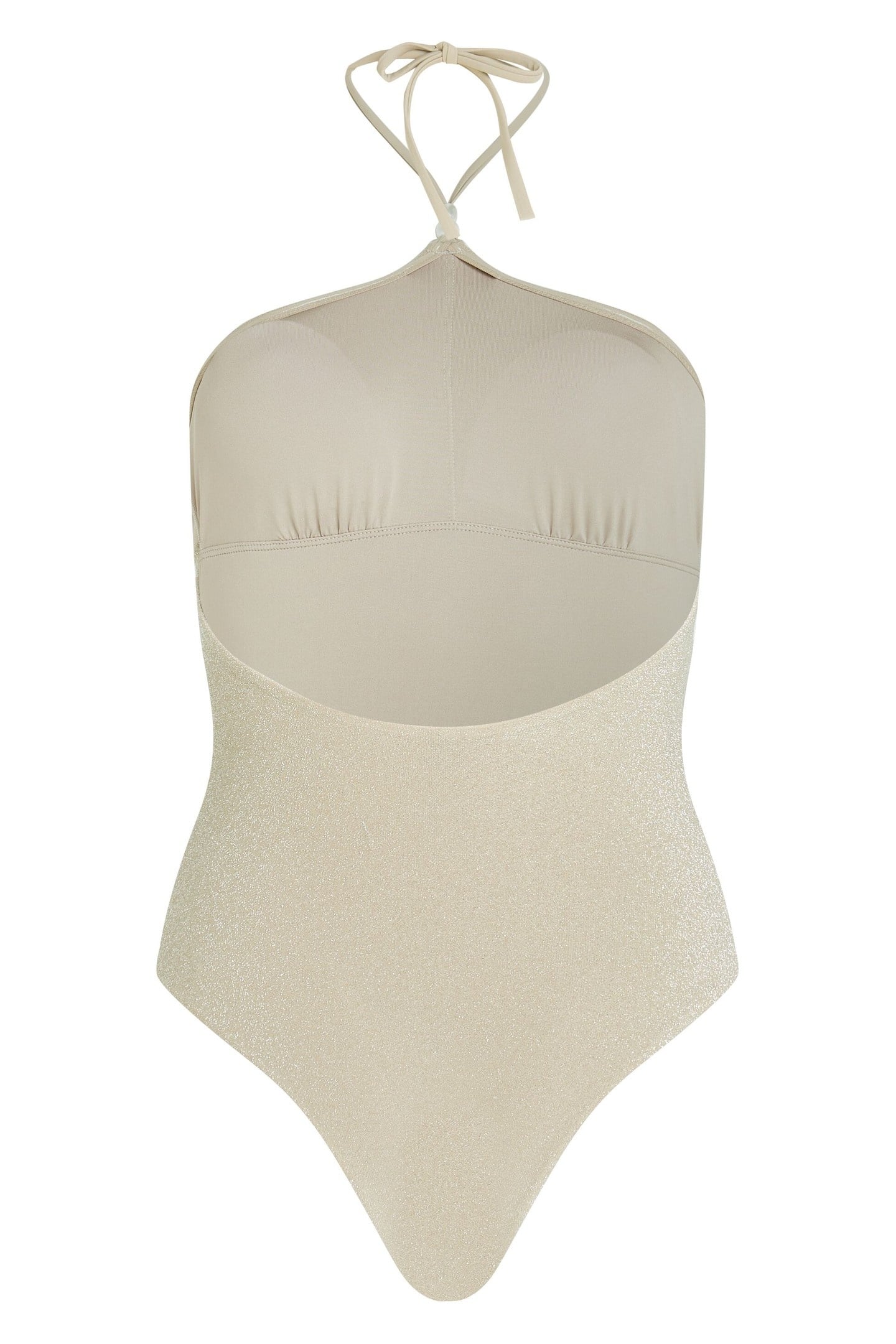 KARL PEARL CHEEKY SWIMSUIT CHAMPAGNE LUREX 6