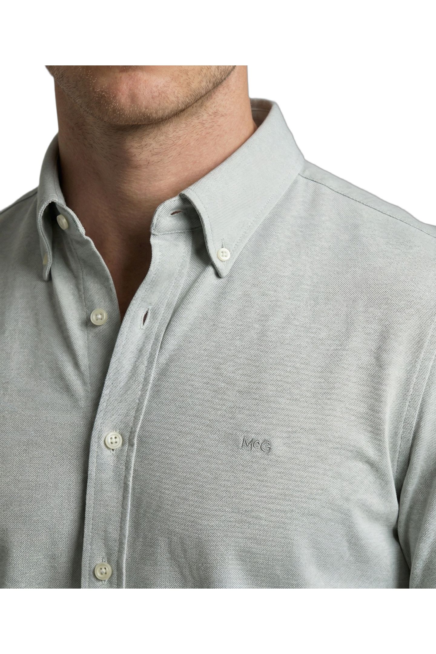 STRETCH PIQUE SHIRT LIGHT OLIVE 6