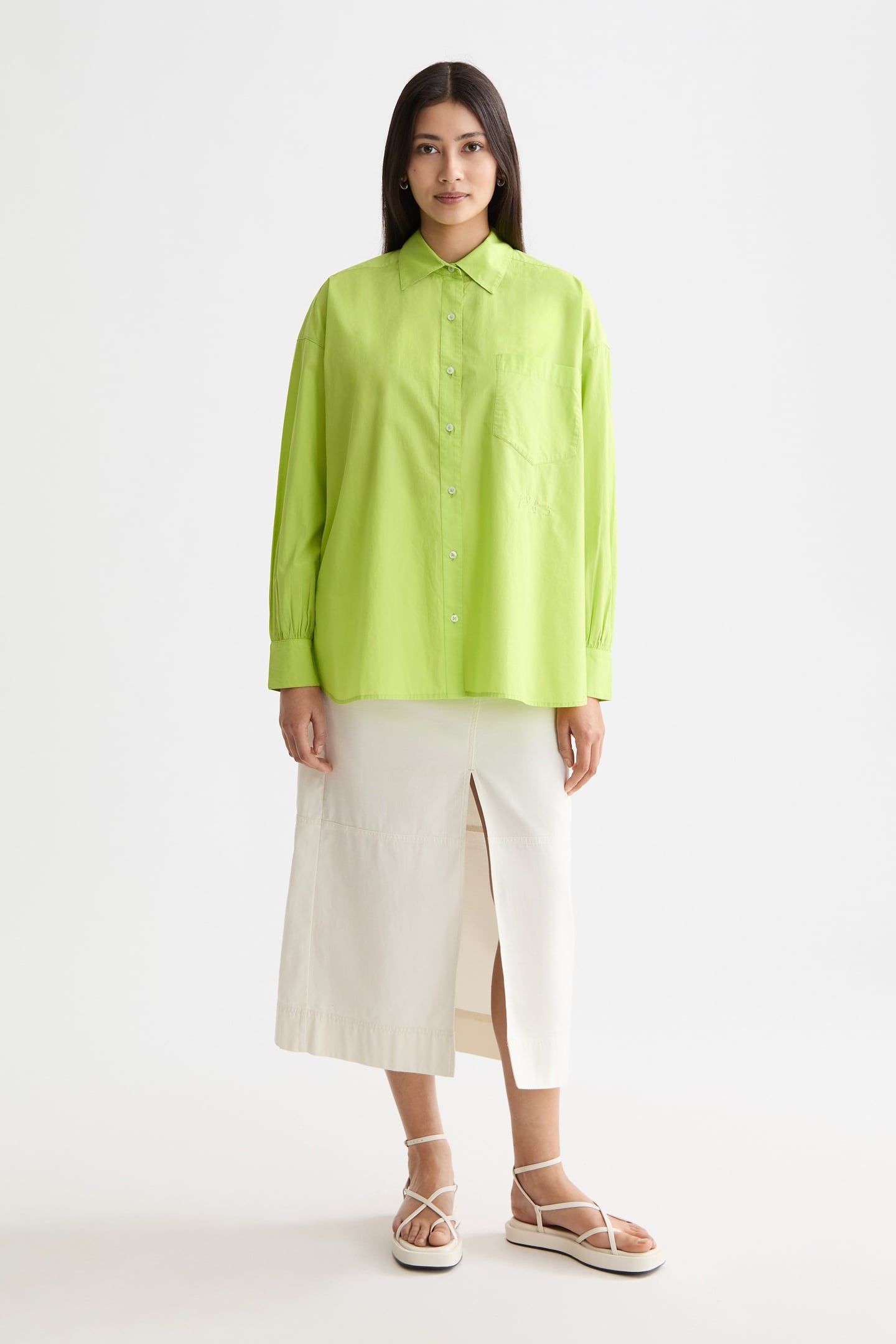 EMBROIDERED GIRLFRIEND SHIRT GREEN GLOW 1