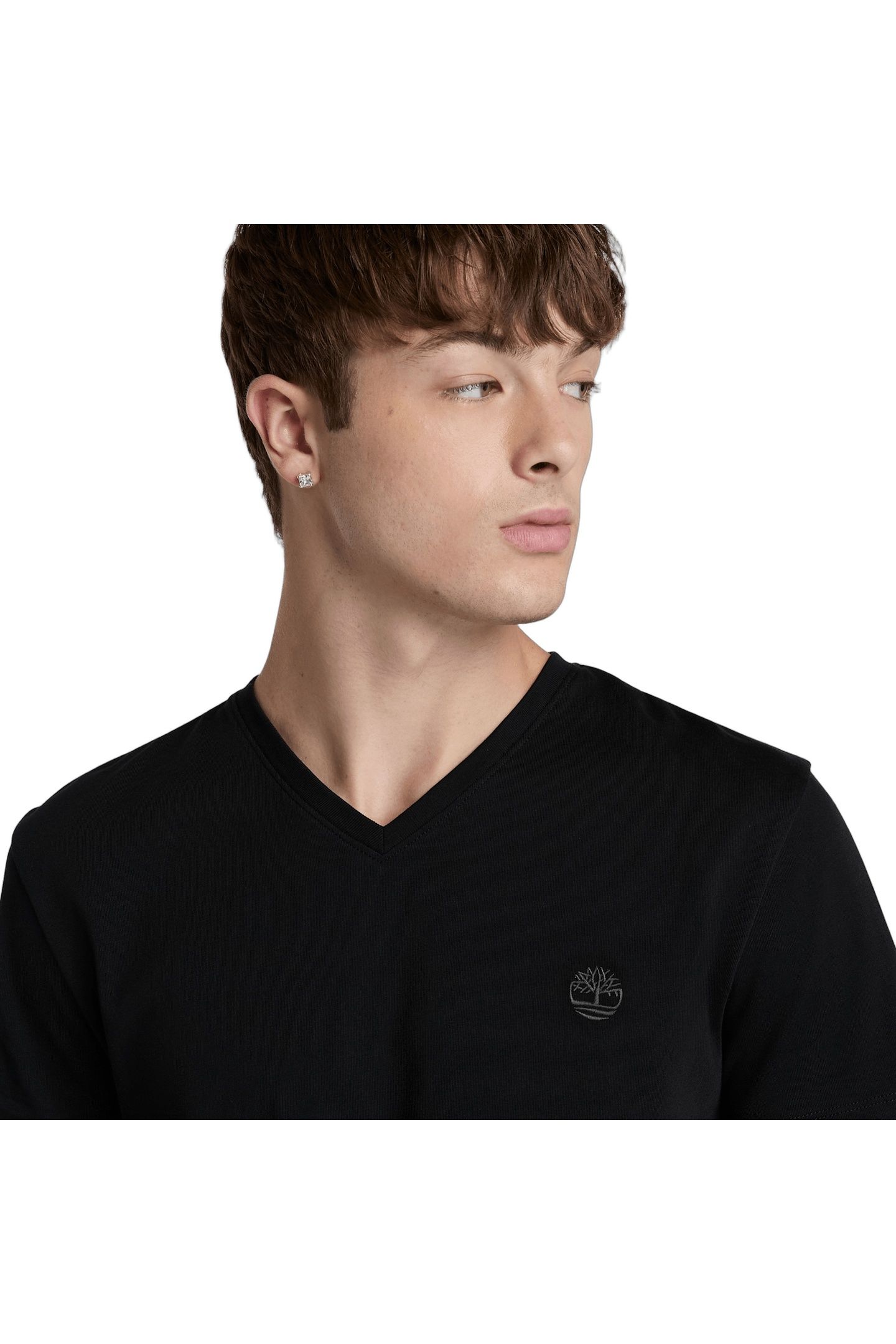 V NECK SHORT SLEEVE TEE BLACK 4
