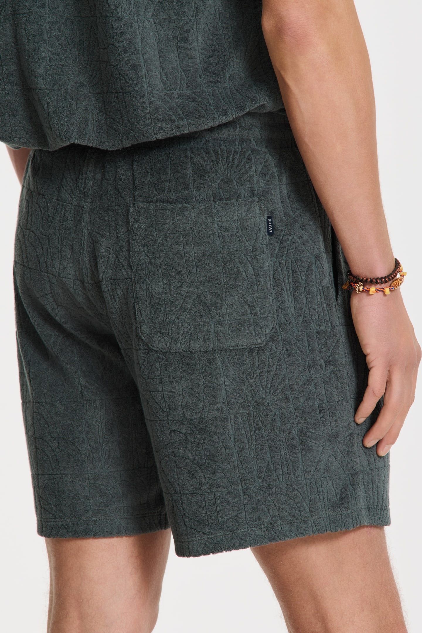 TONY TOWELING SHORTS GEO SUN GREEN SMOKEY GEO SUN 9