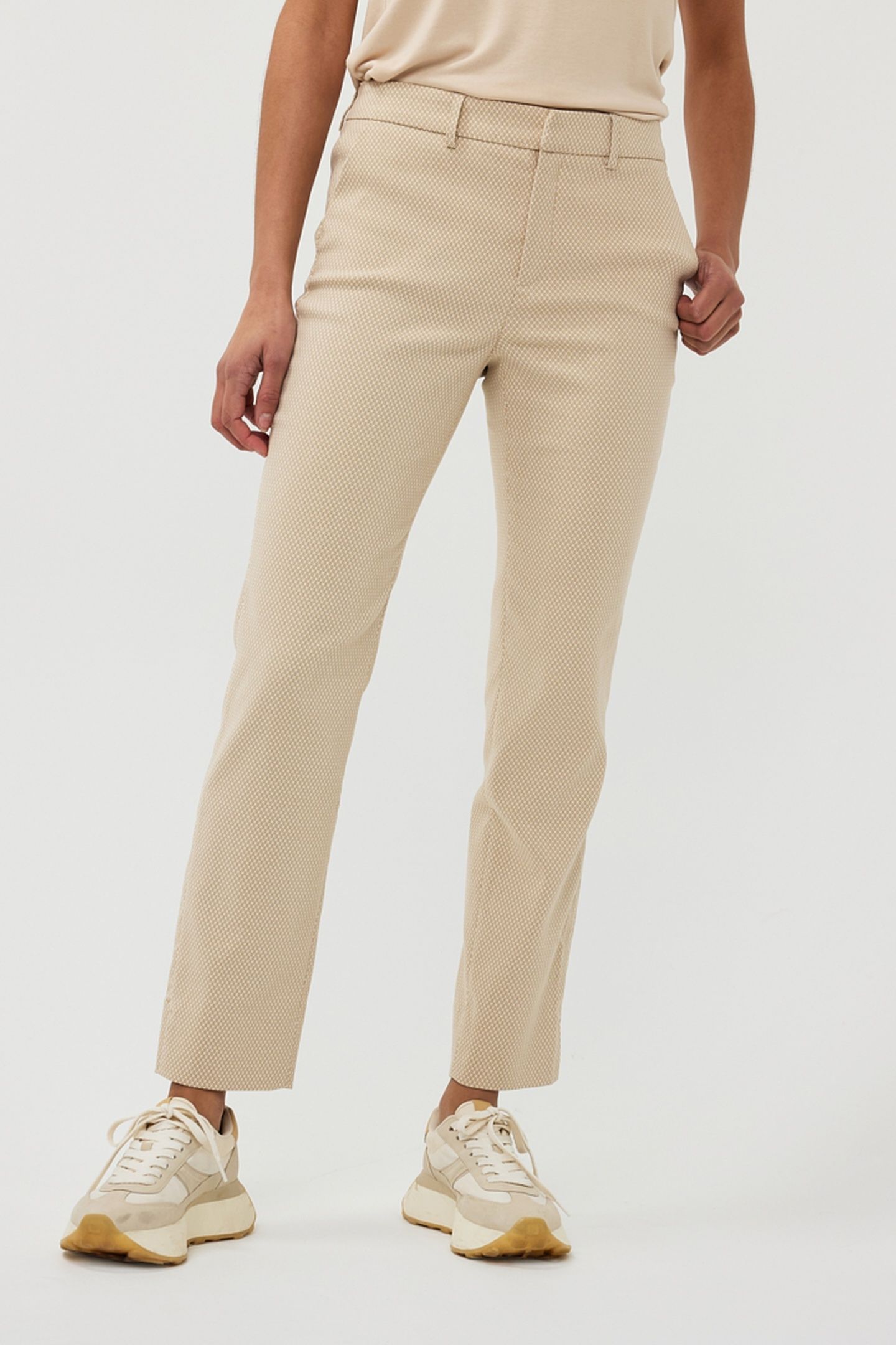 TROUSERS JACQUARD SQUARE SAND 2