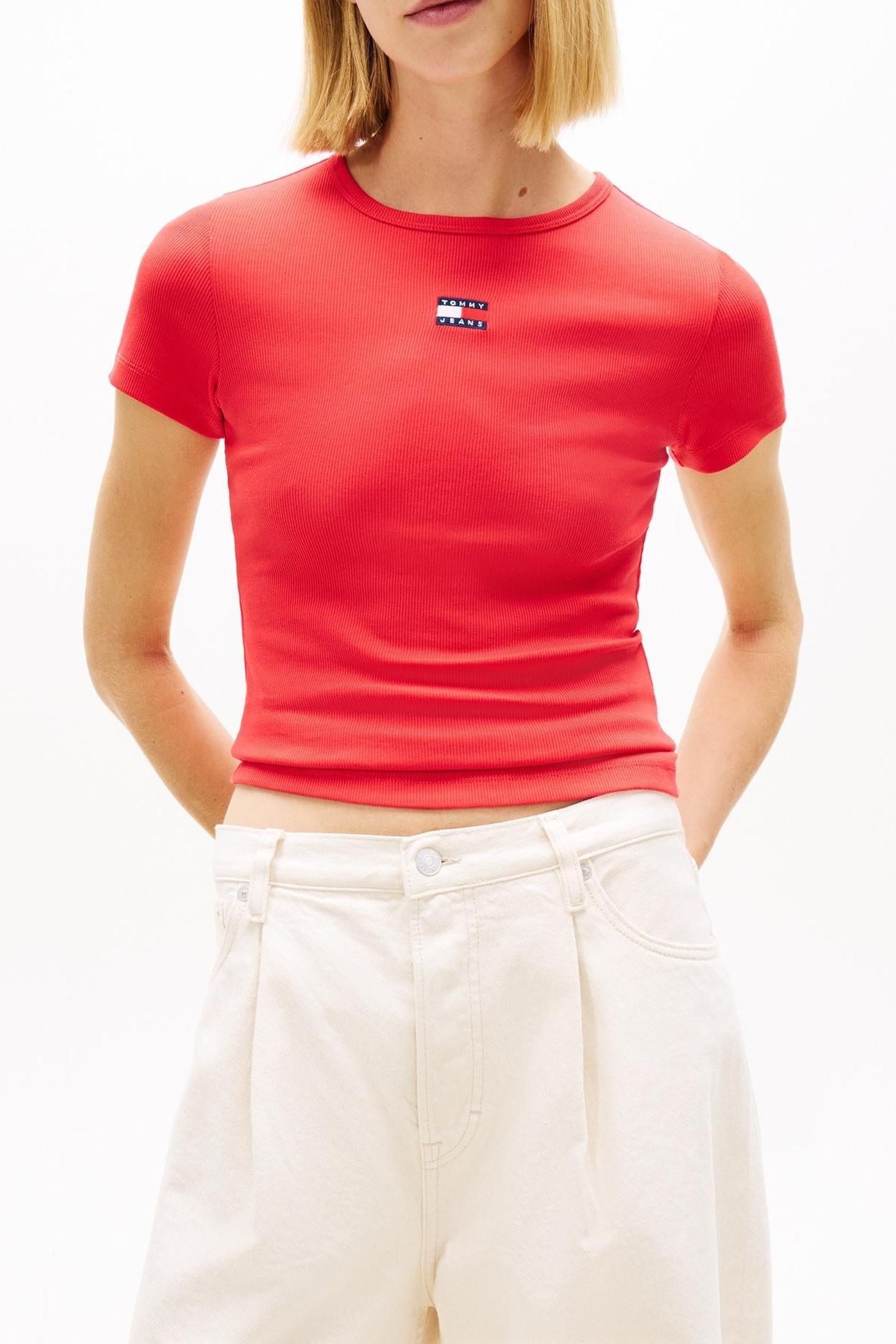 TJW SLIM BADGE RIB T-SHIRT RED ALERT 1