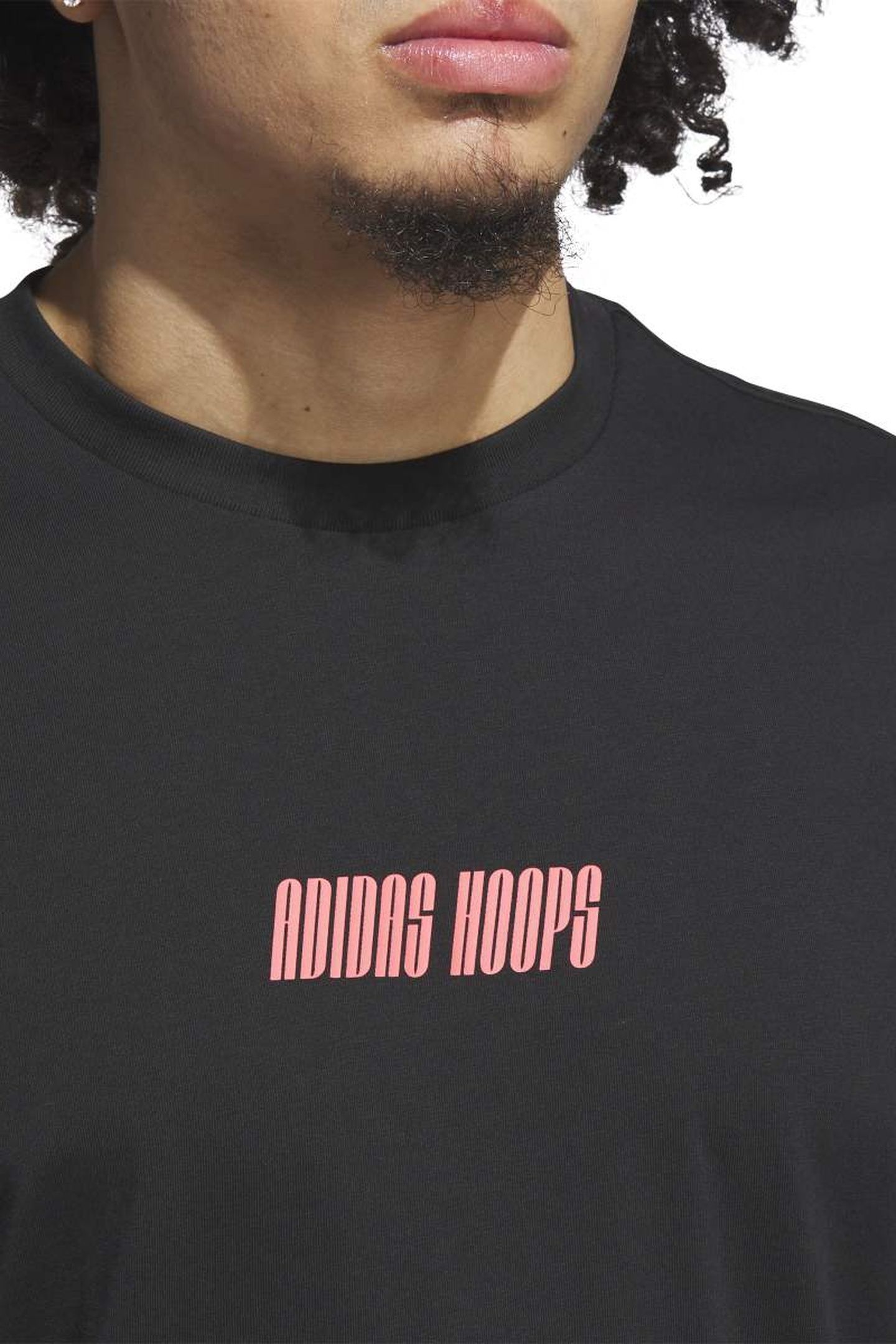 UNISEX PERFORMANCE ADIDAS HOOPS GRAPHIC TEE BLACK 6