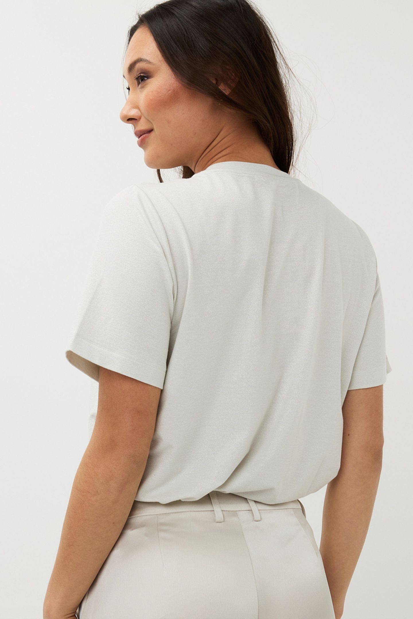 T-SHIRT S/SLVE WIDE FIT LUREX LIGHT STONE 3