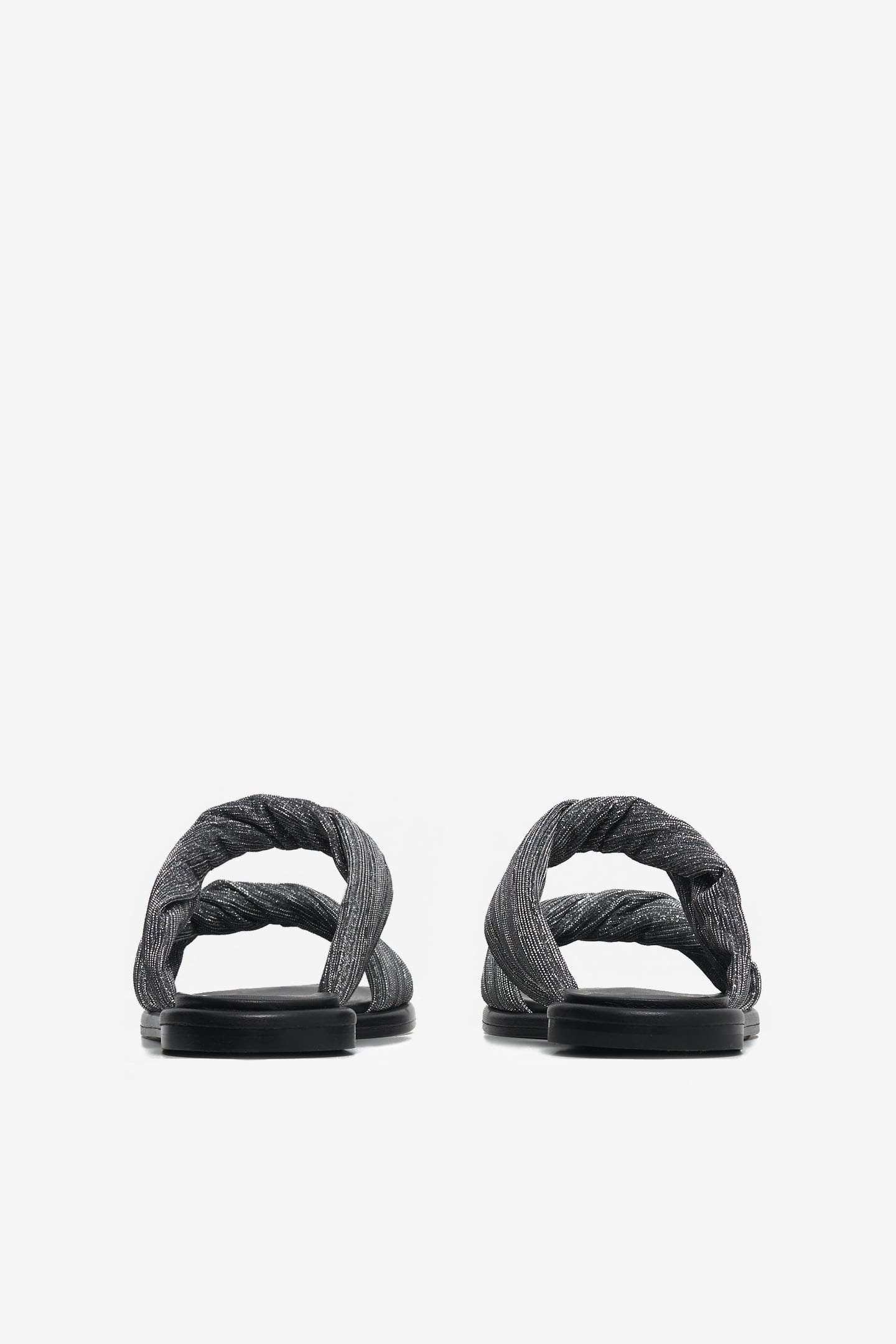 TWIST GLITTER MULES SILVER/BLACK 9
