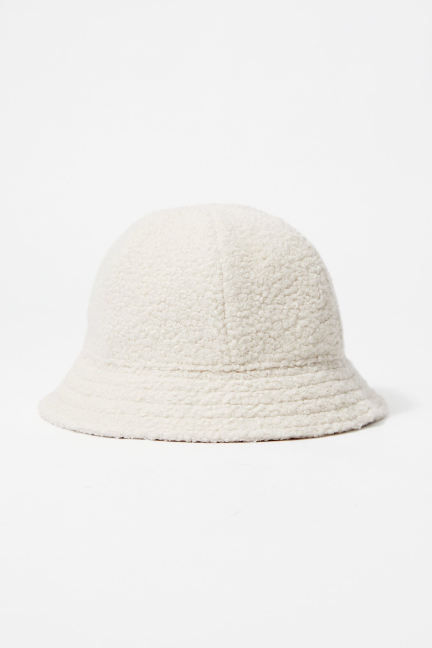 WALNUT BOUCLE BUCKET HAT WHITE 2