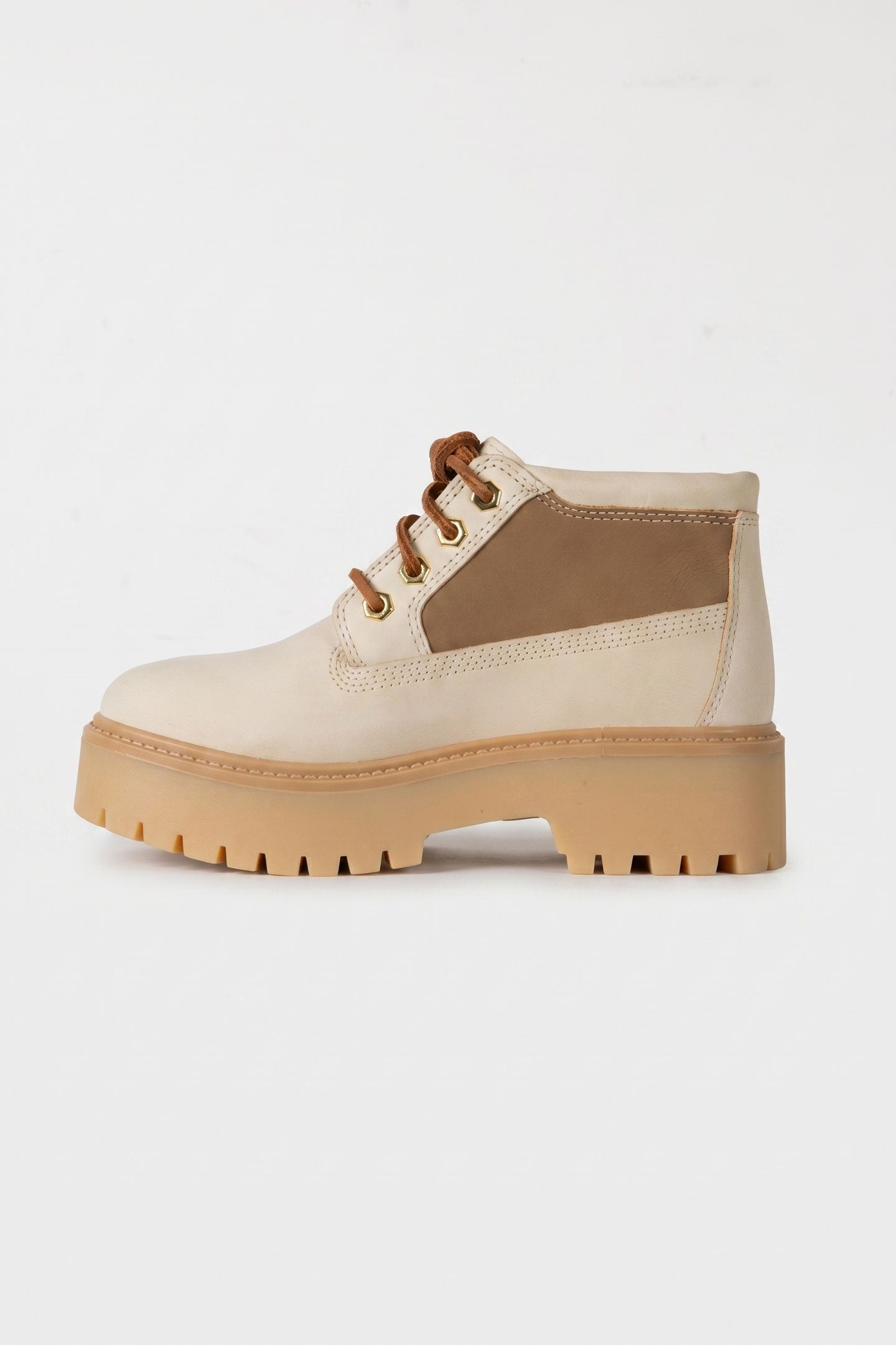 MID LACE UP WATERPROOF BOOT LIGHT BEIGE 3