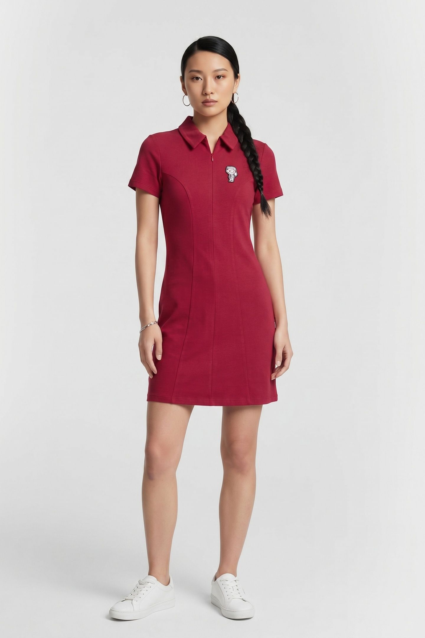 IKON SKETCH POLO ZIPPED DRESS PERSIAN RED 1