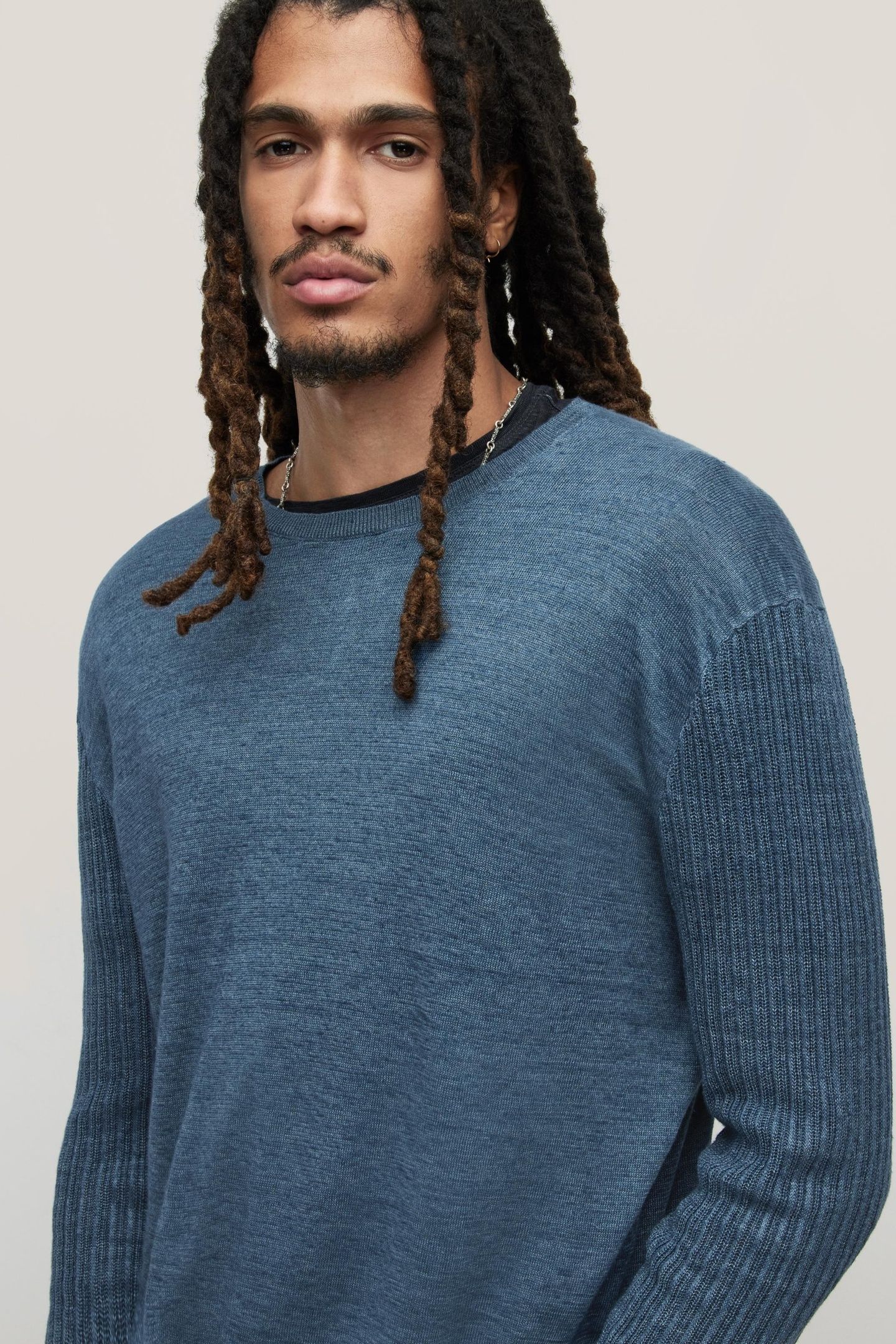 MOORE REGULAR FIT LS CREW SAPPHIRE 3