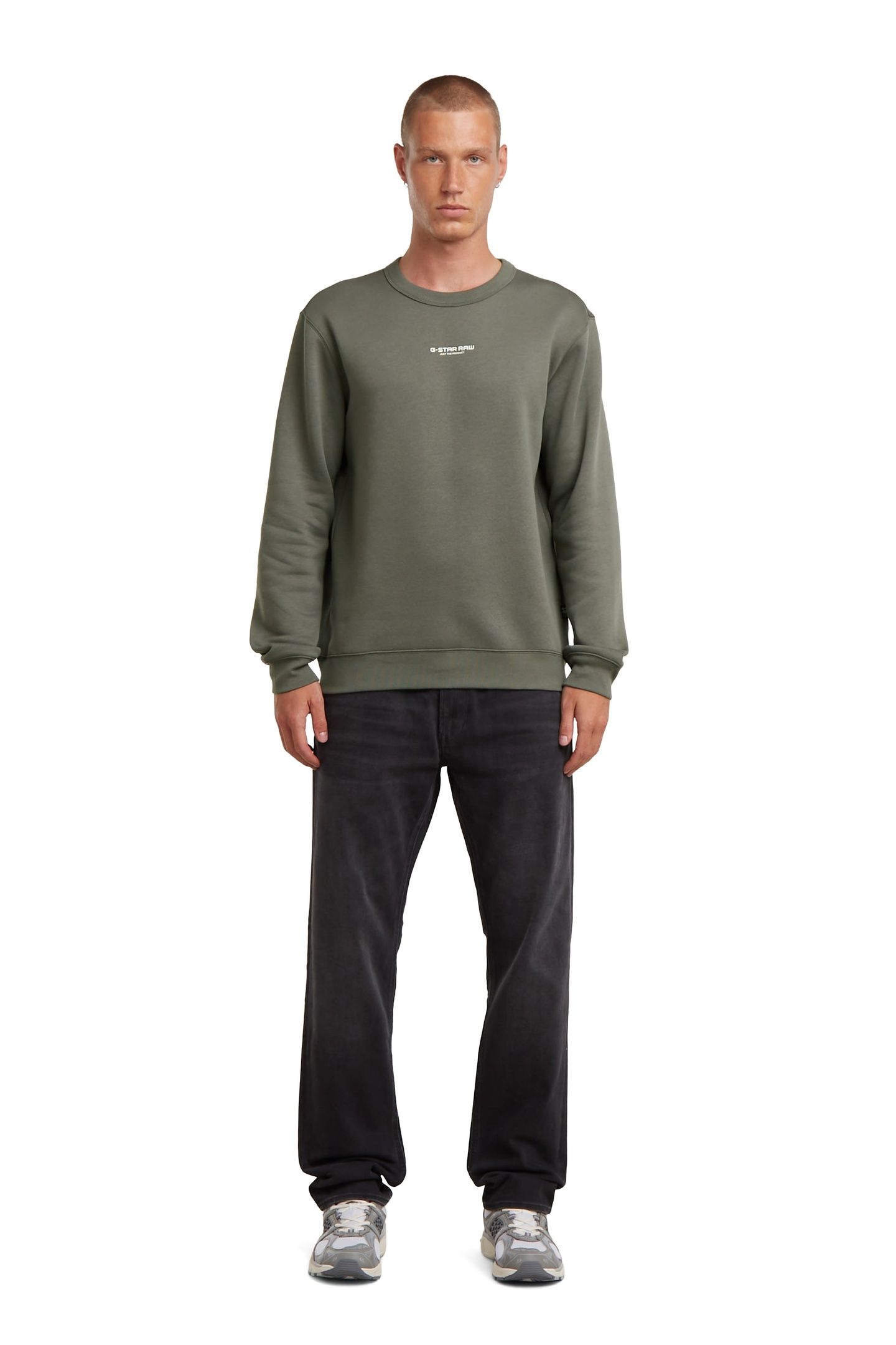 CENTER CHEST LOGO SWEATER GREY 1