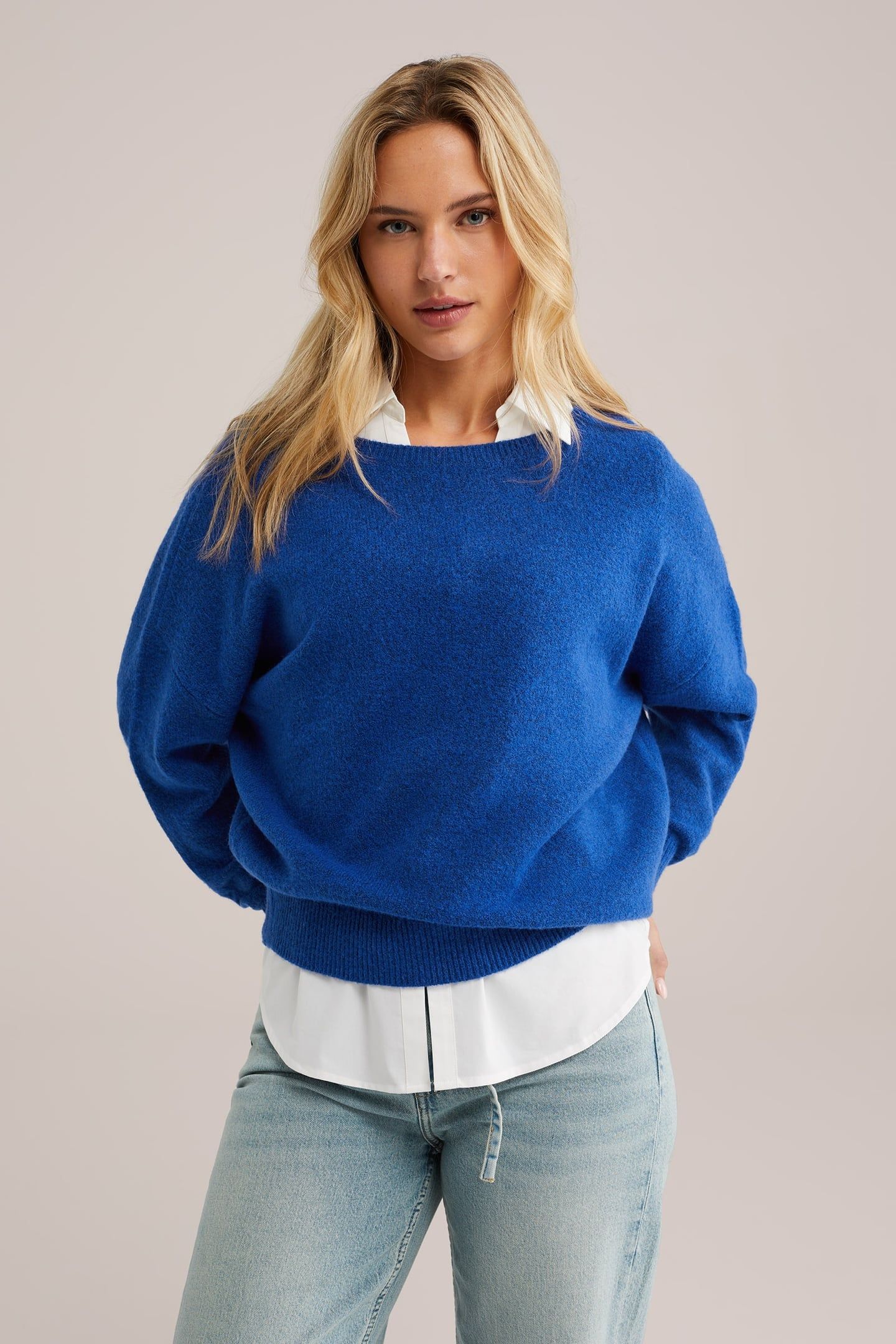 KNITTED PULLOVER COBALT BLUE 1