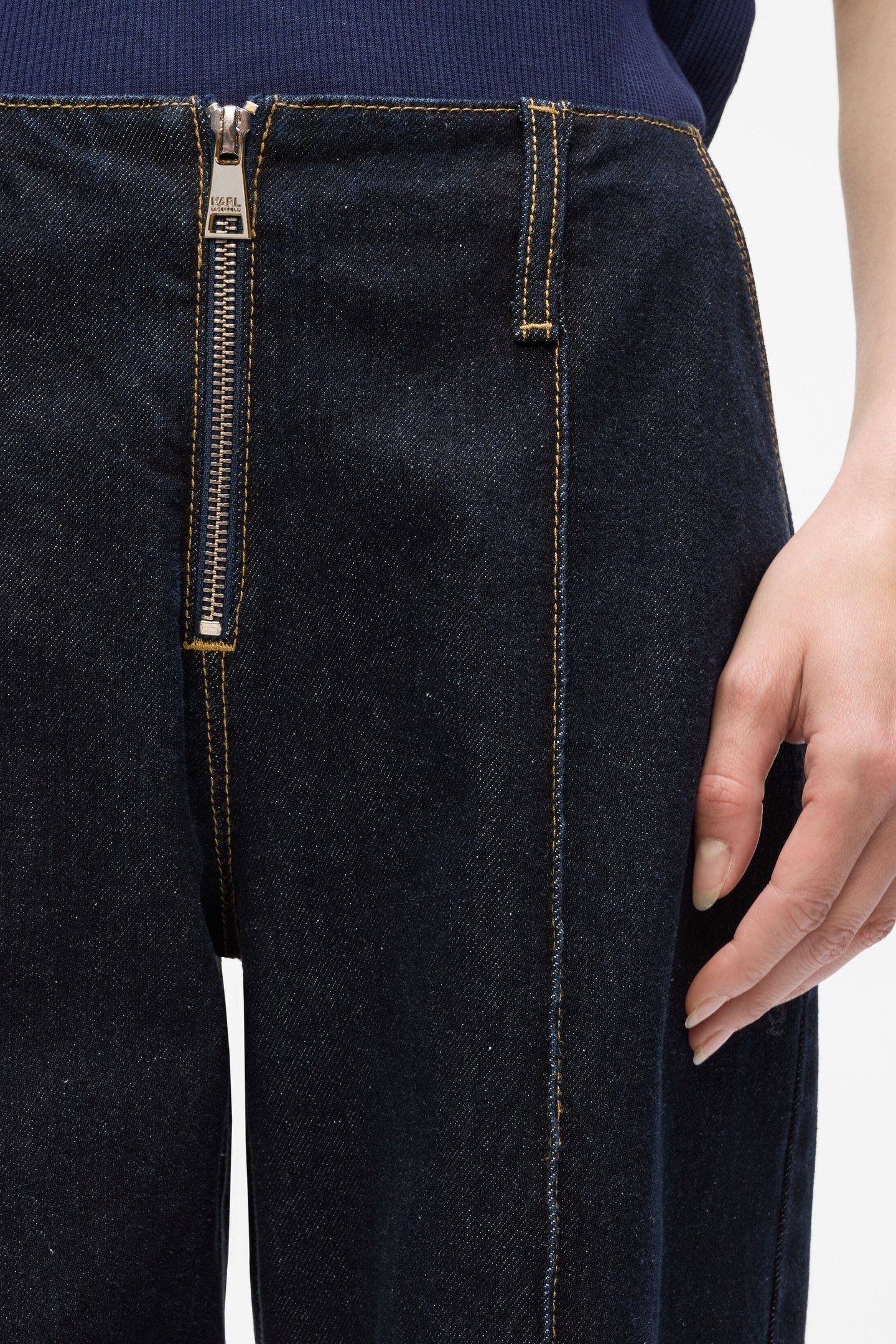 IKON PATCH WIDE DENIM PANTS DARK BLUE 4