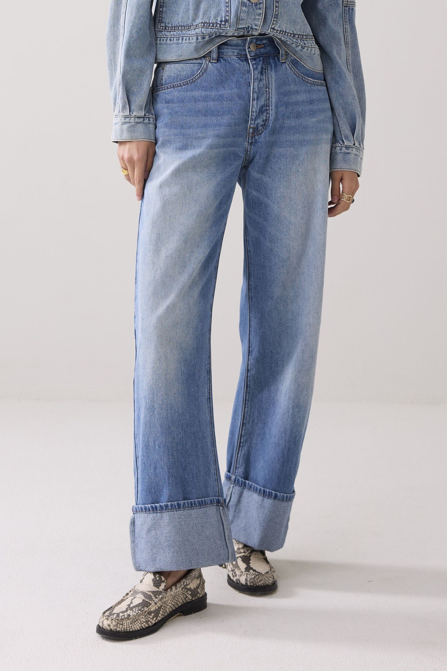 STRAIGHT JEANS VINTAGE COTTON TWILL VINTAGE BLUE DENIM 1