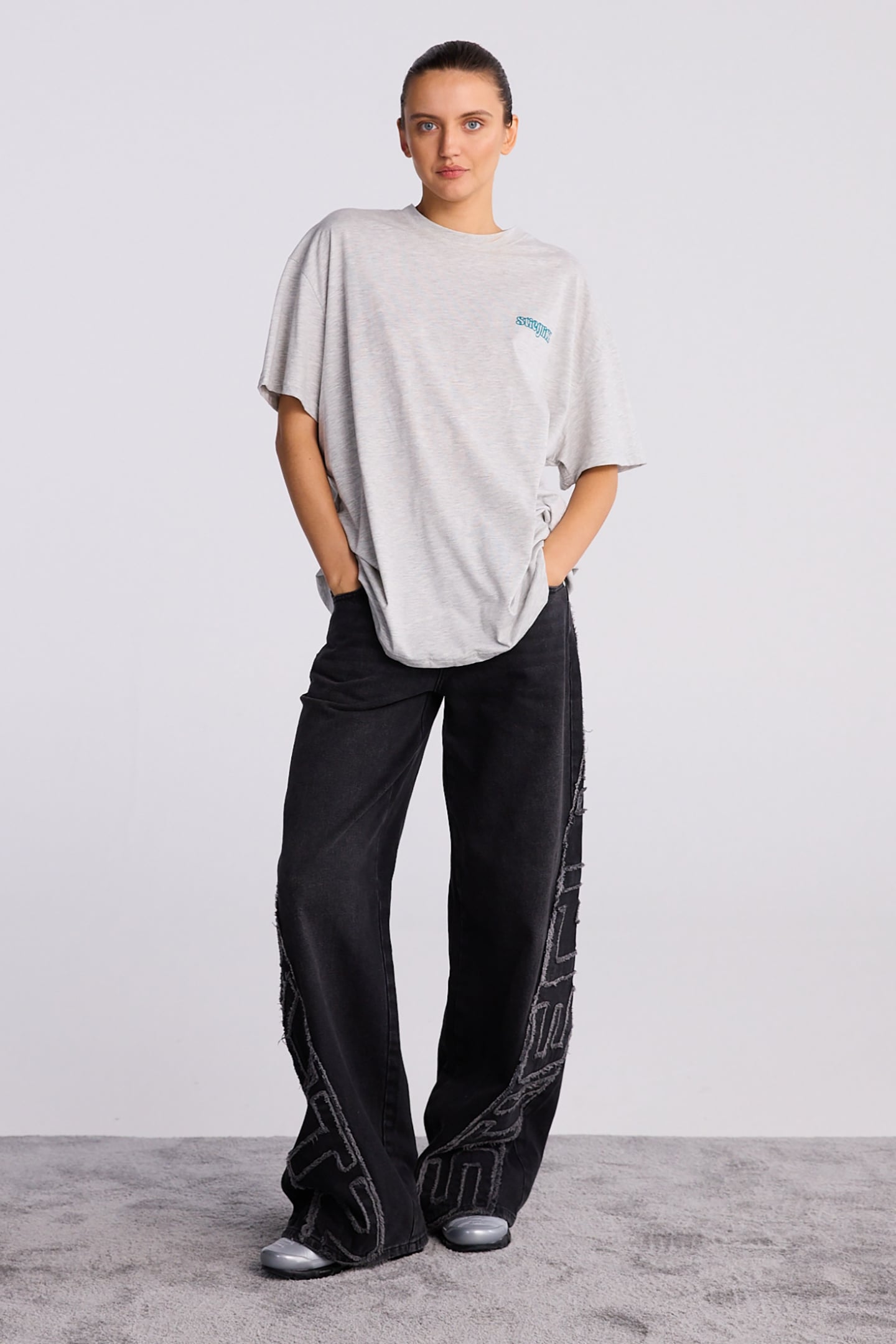 WORLD OF STIEG OVERSIZED T-SHIRT MELANGE GREY 1