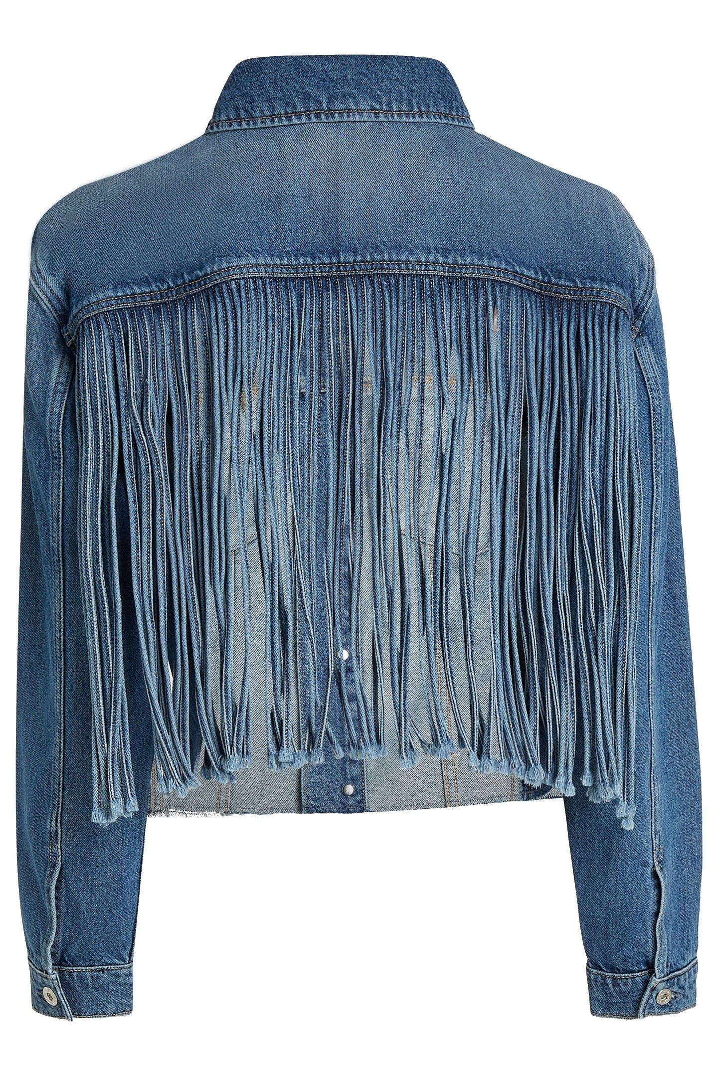 RELAXED FRINGED DENIM JKT STONE WASHED MID BLUE 4
