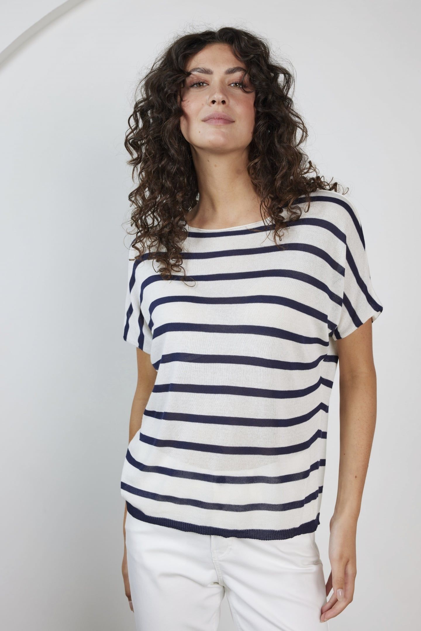 PULLOVER TONIA OFFWHITE BLUE STRIPE 1