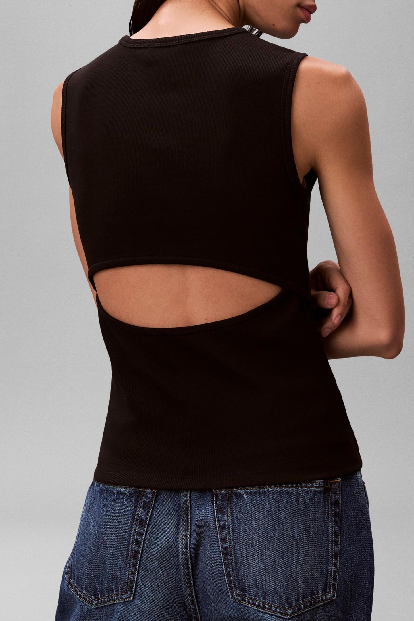 SL WOVEN LABEL 2X2 TANK TOP BLACK 3