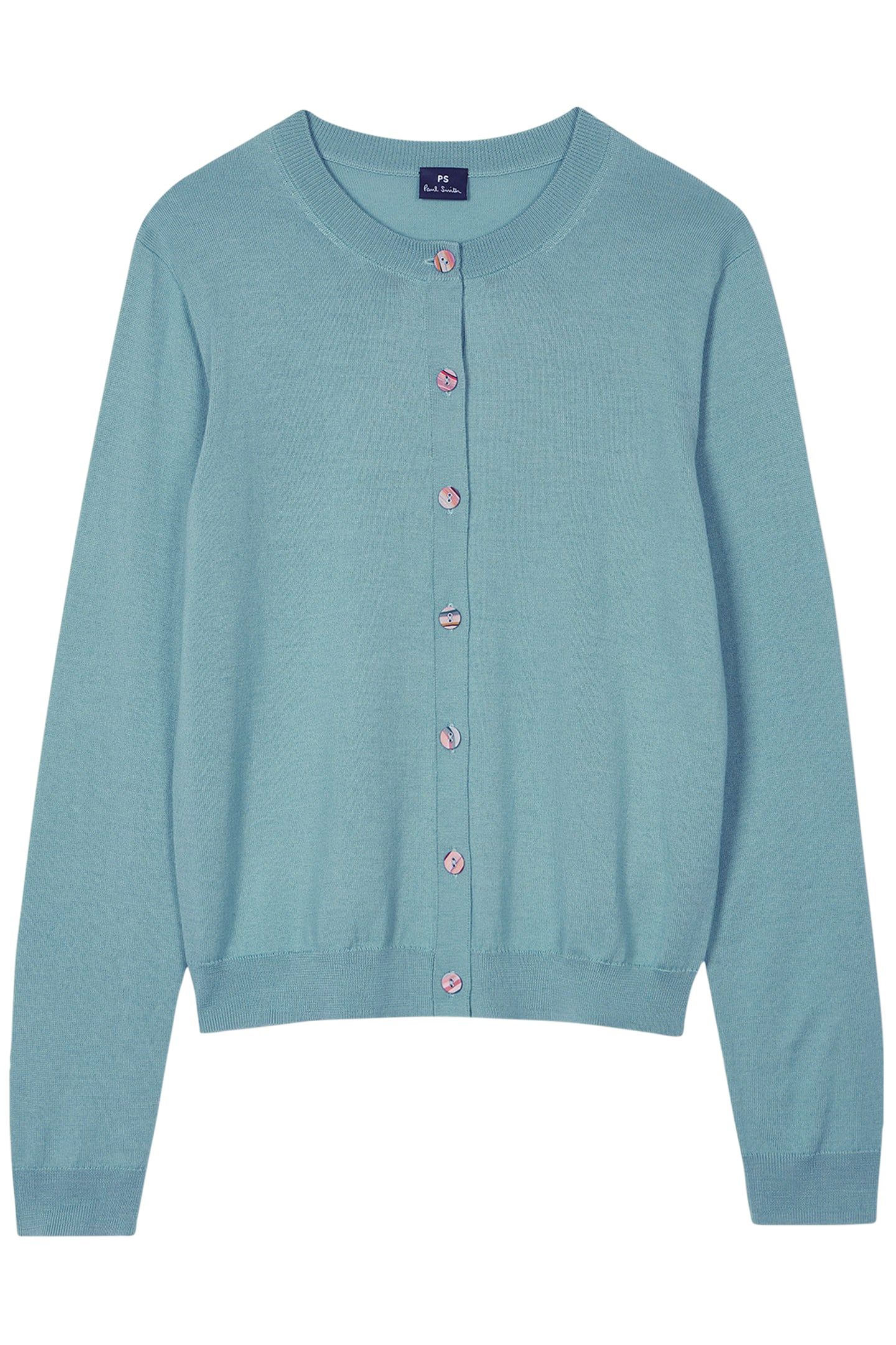 KNITTED CARDIGAN BUTTON THRU PETROL BLUE 1
