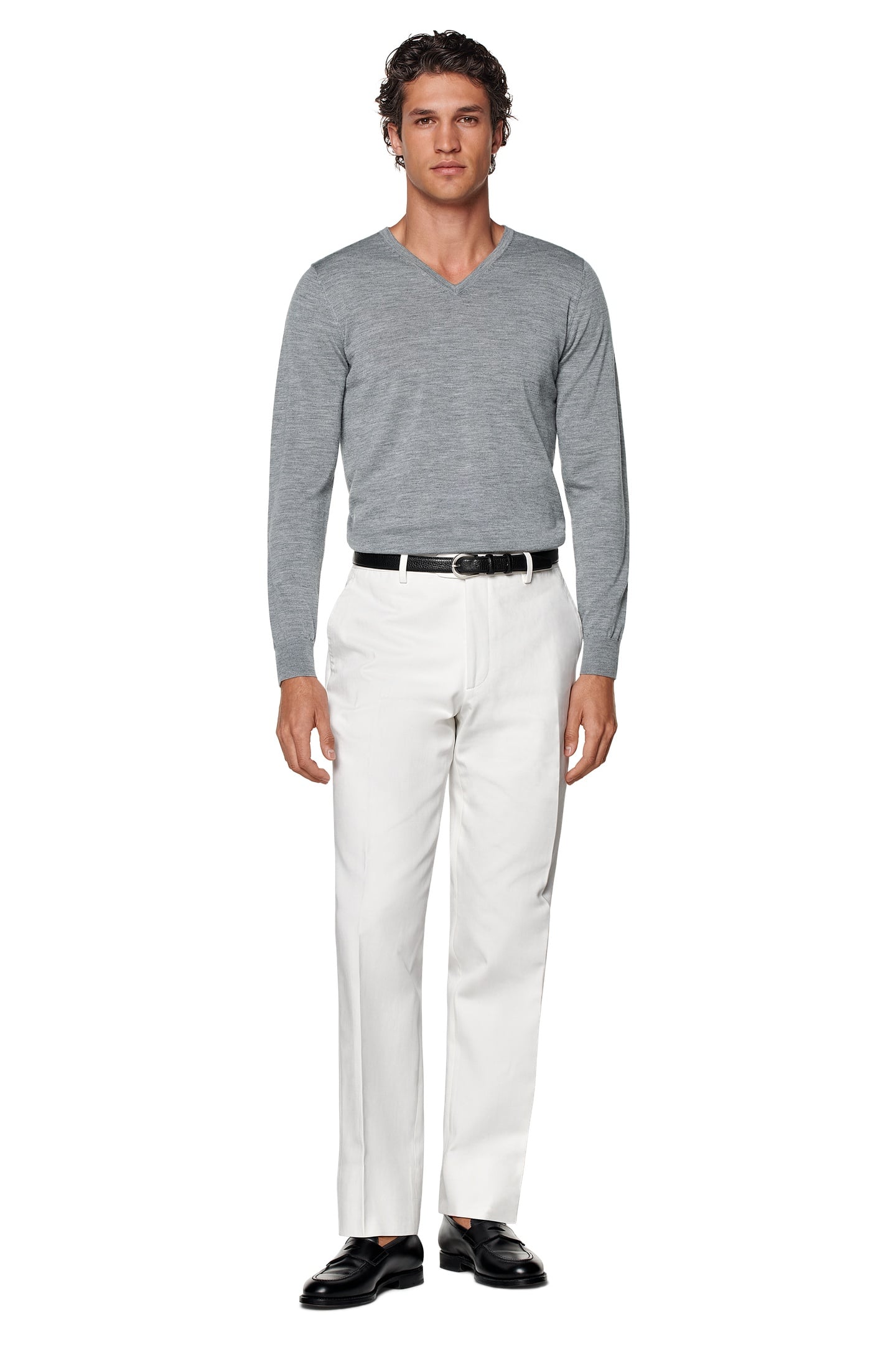 V-NECK MERINO CREW AND V NECK GREY 1