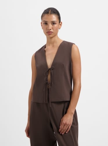 NOUS SOMMES LABELS – GINNY TIE GILET BROWN 2