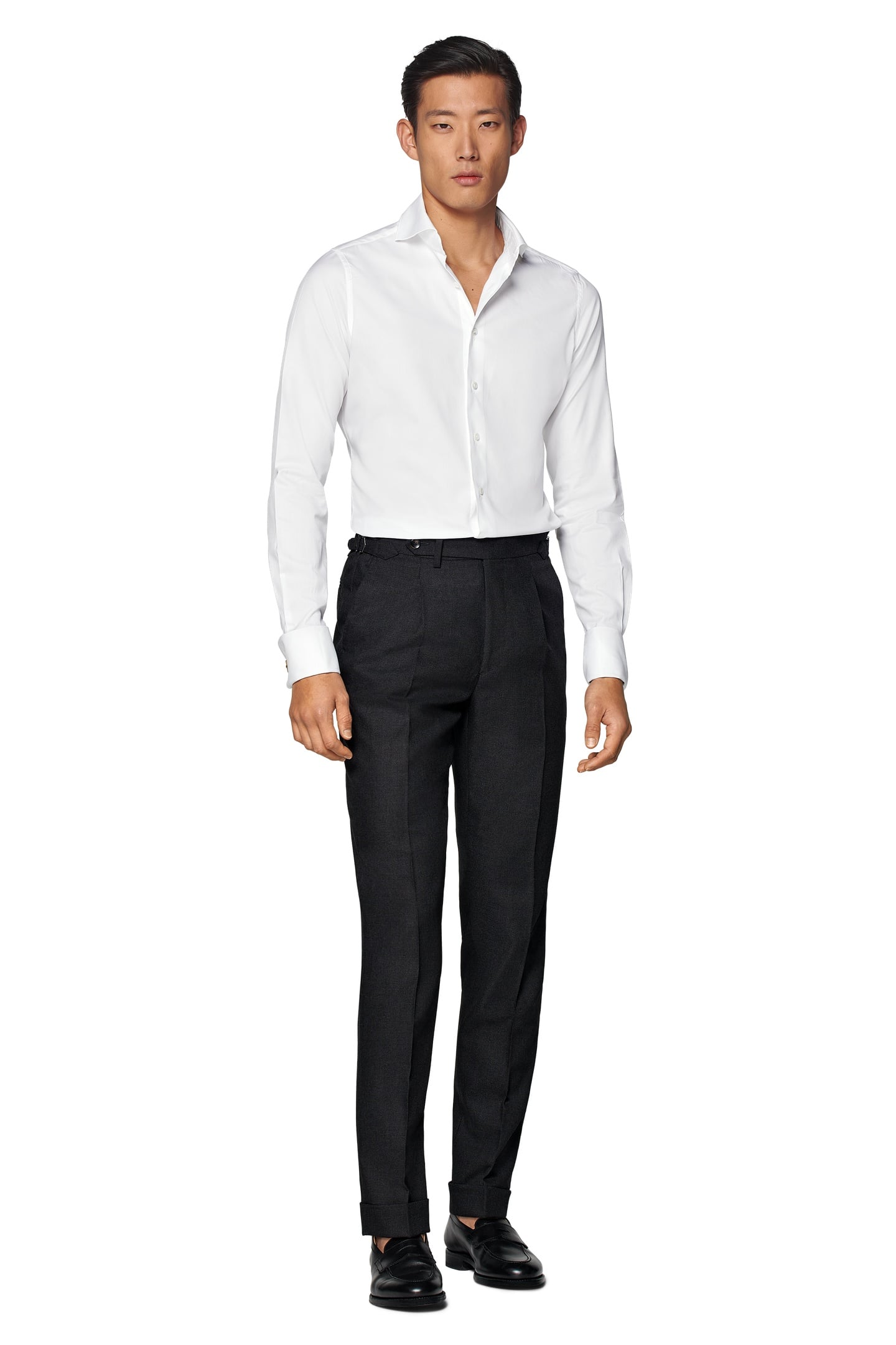 WHITE SF CUTAWAY DOUBLE CUFF FORMAL SHIRTS WHITE 1