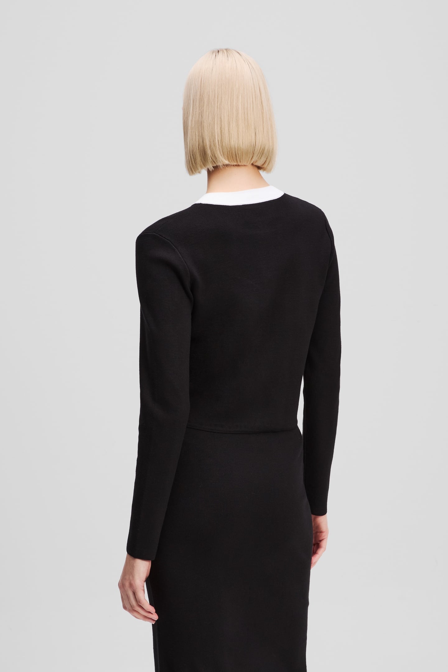 BW KNIT CARDIGAN WHITE/BLACK 2