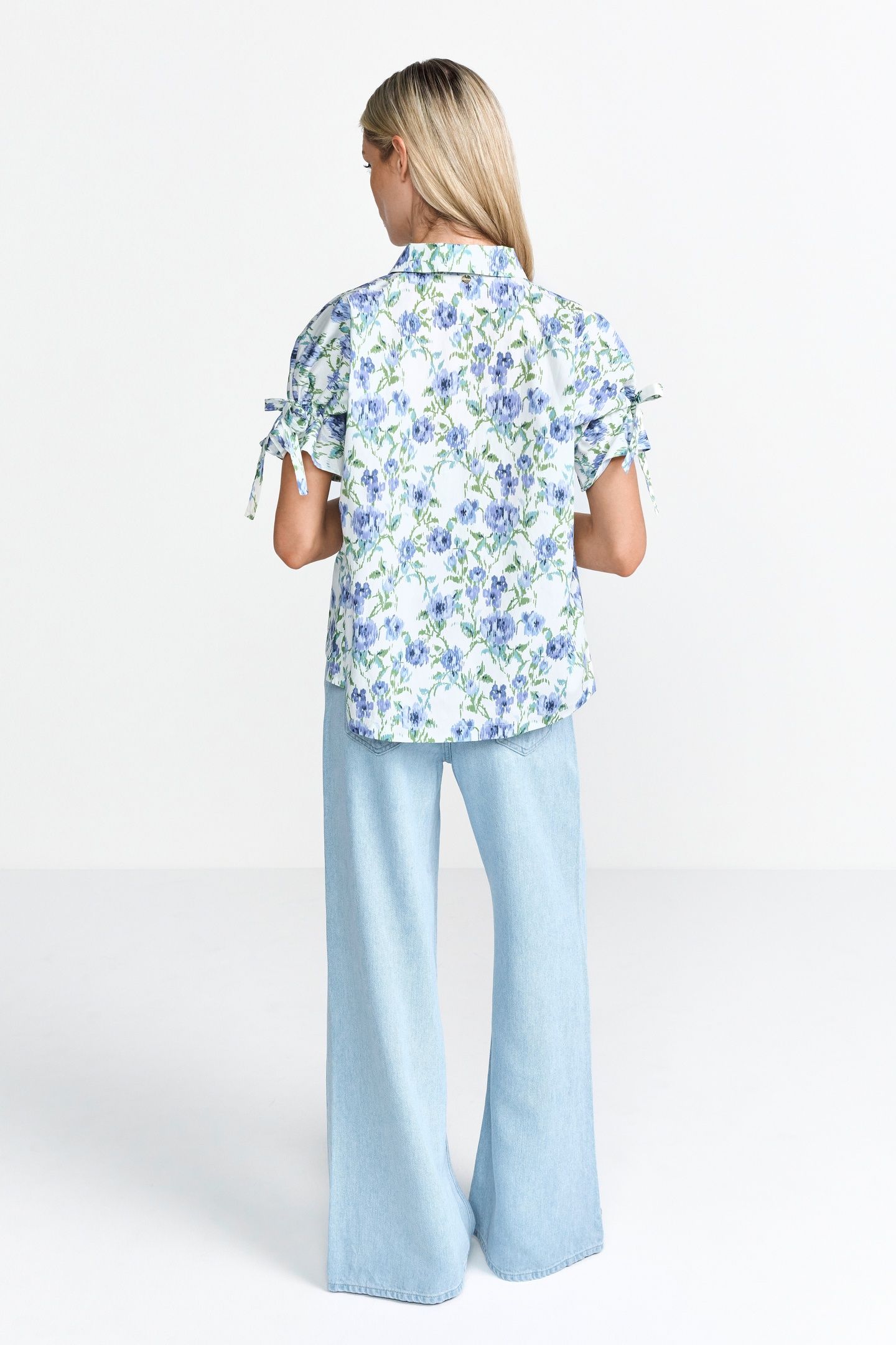 PRINTED COTTON BLOUSE WITH DETAILS PALACE BLUE 3