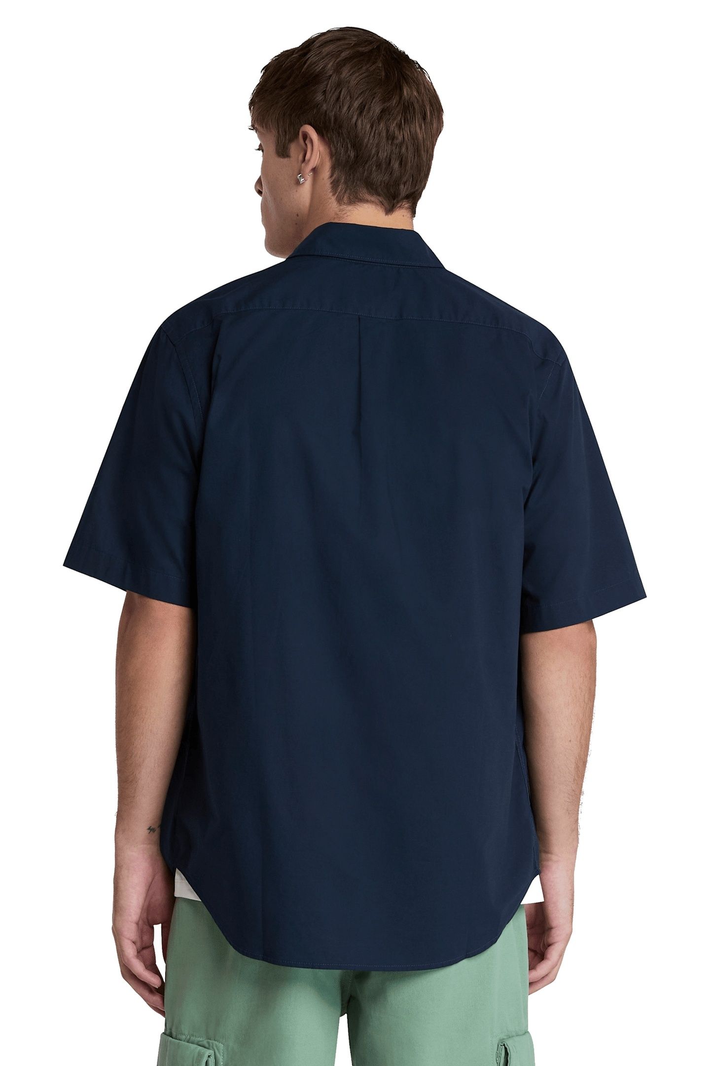 SHORT SLEEVE STRETCH POPLIN SHIRT NAVY 3