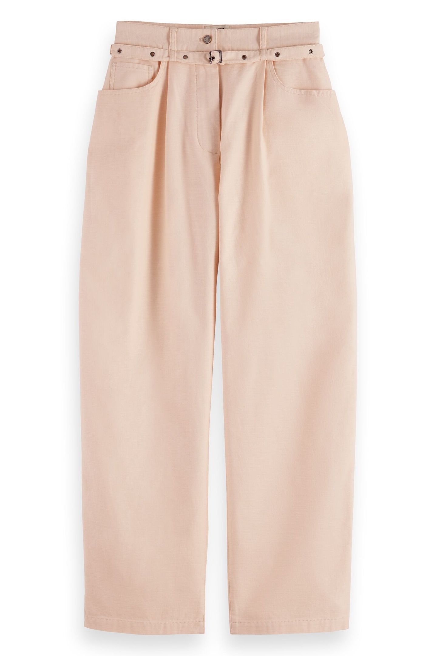 ASTER HIGH RISE WIDE LEG COTTON PANT POWDERED PEACH 3