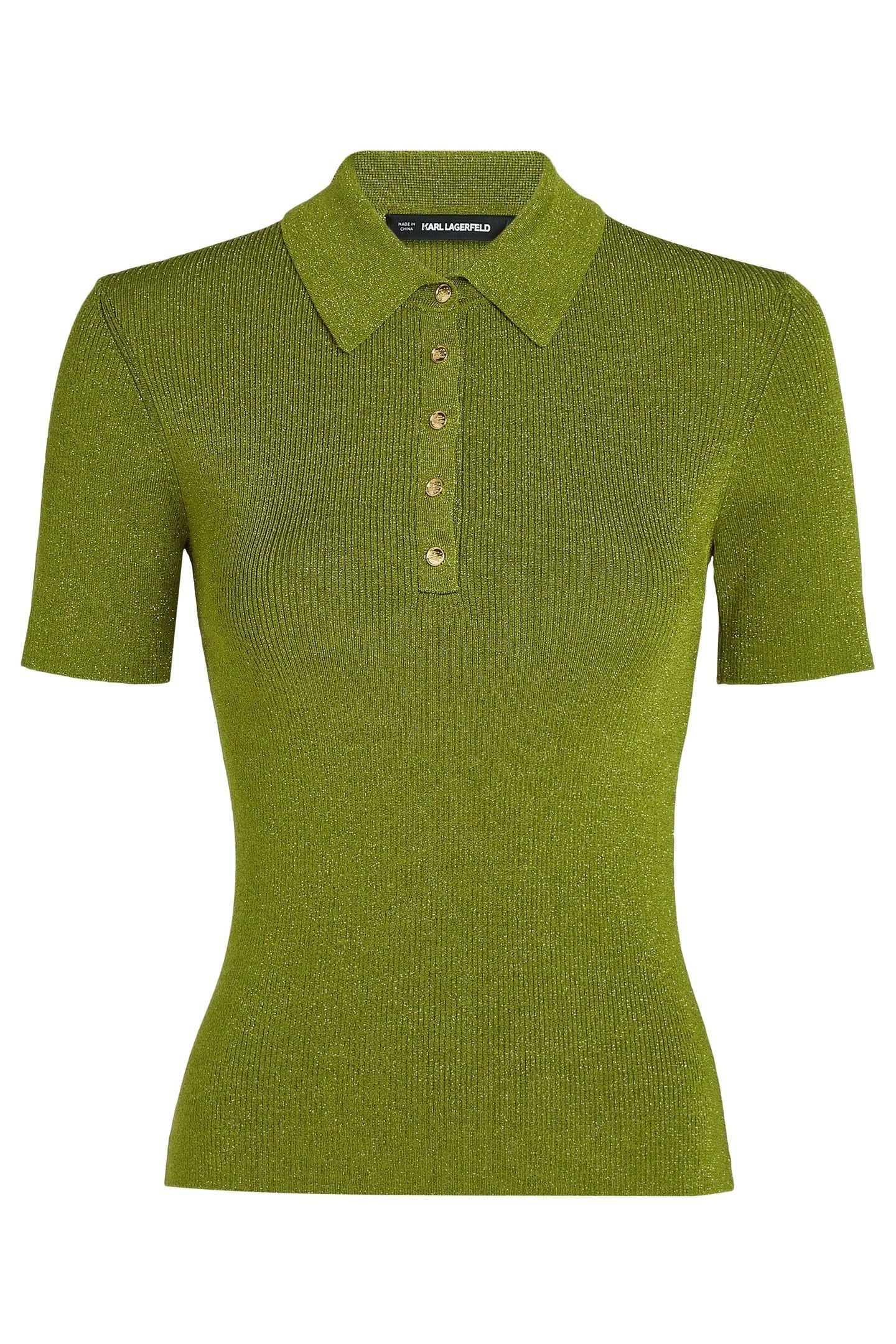 LUREX KNIT POLO MATCHA GREEN 4