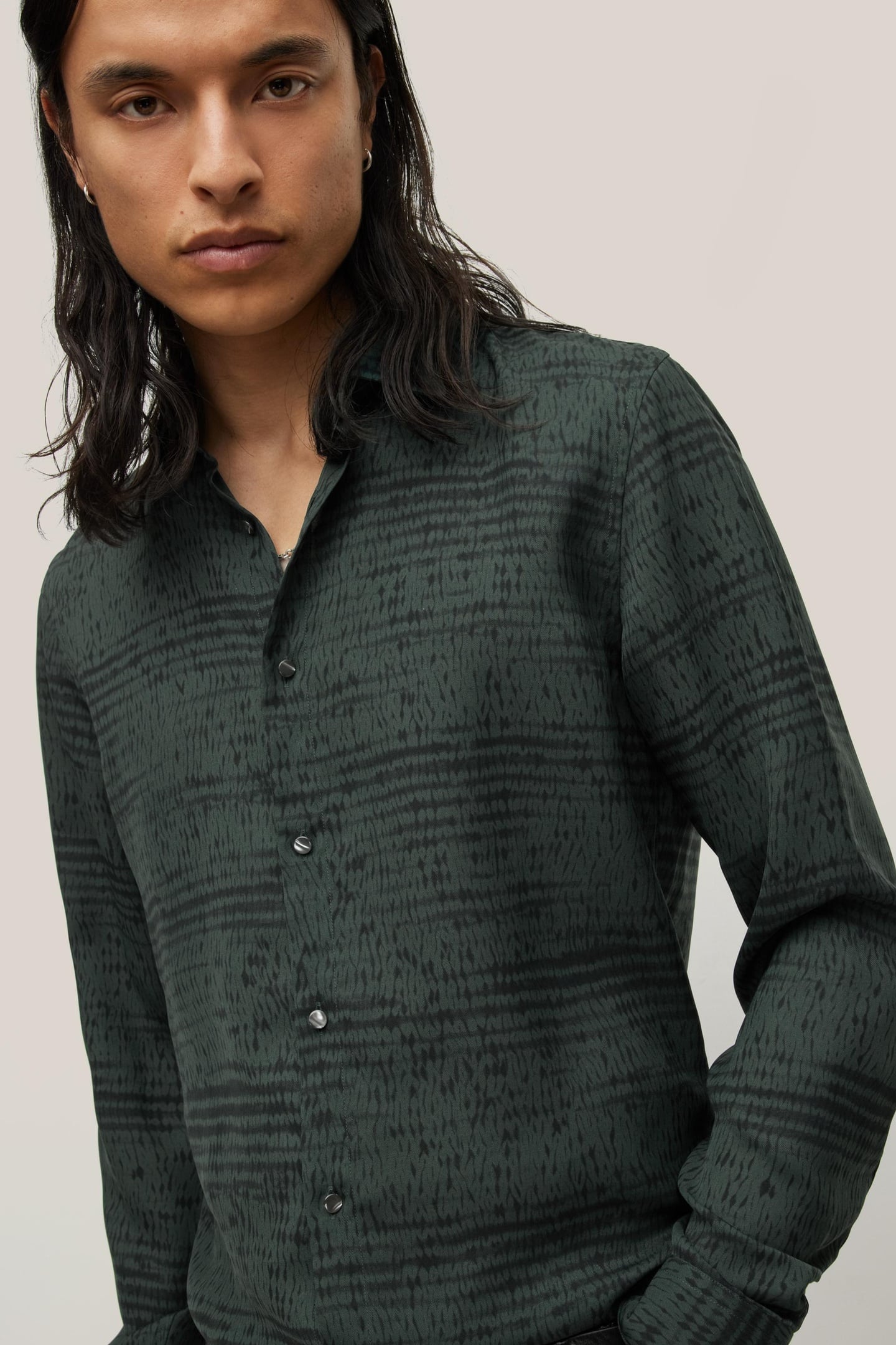 STRAIGHT BOTTOM HEM SHIRT DARK MOSS 2