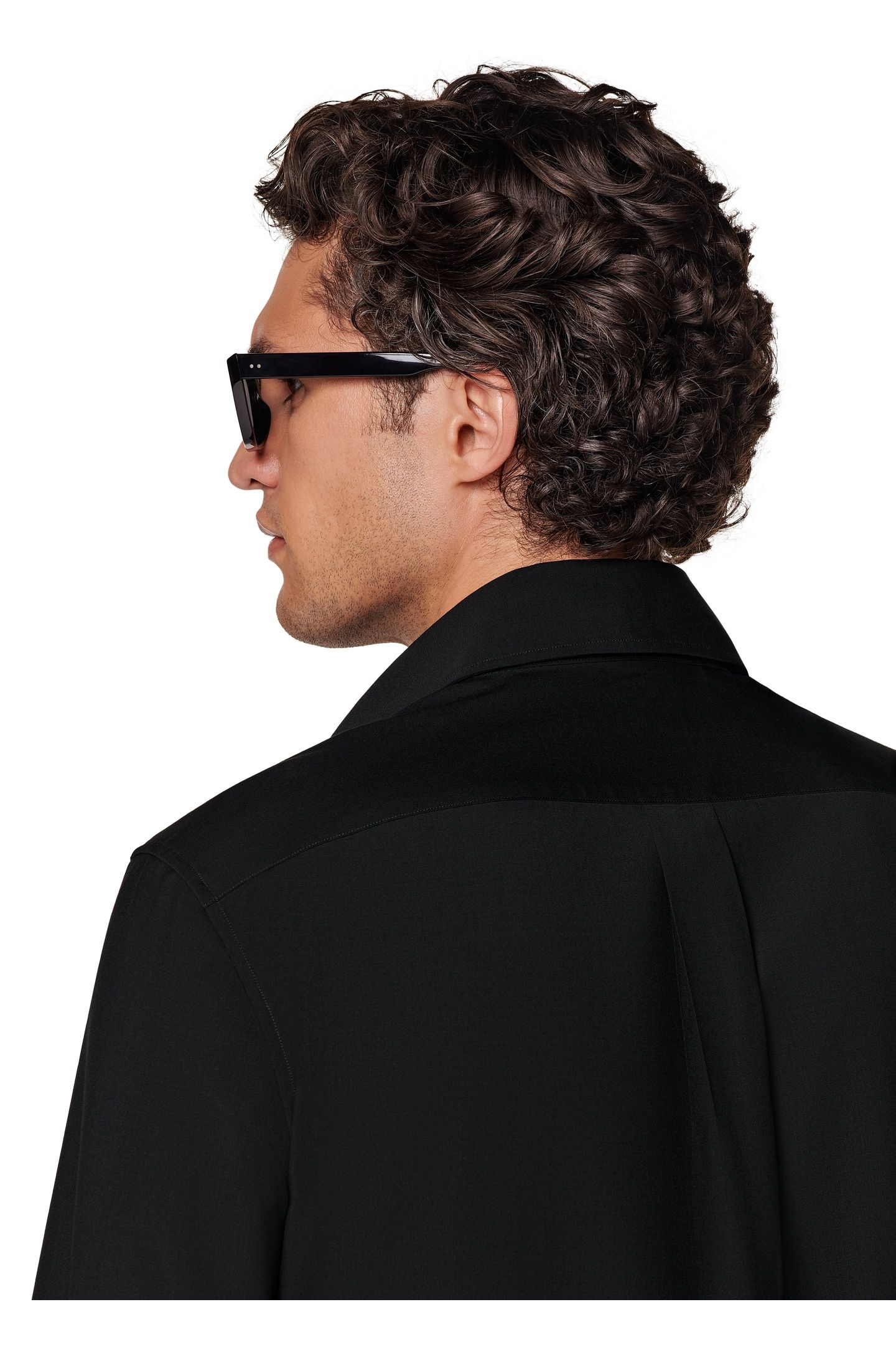 WASHABLE WOOL BLACK CASUAL SHIRTS BLACK 6