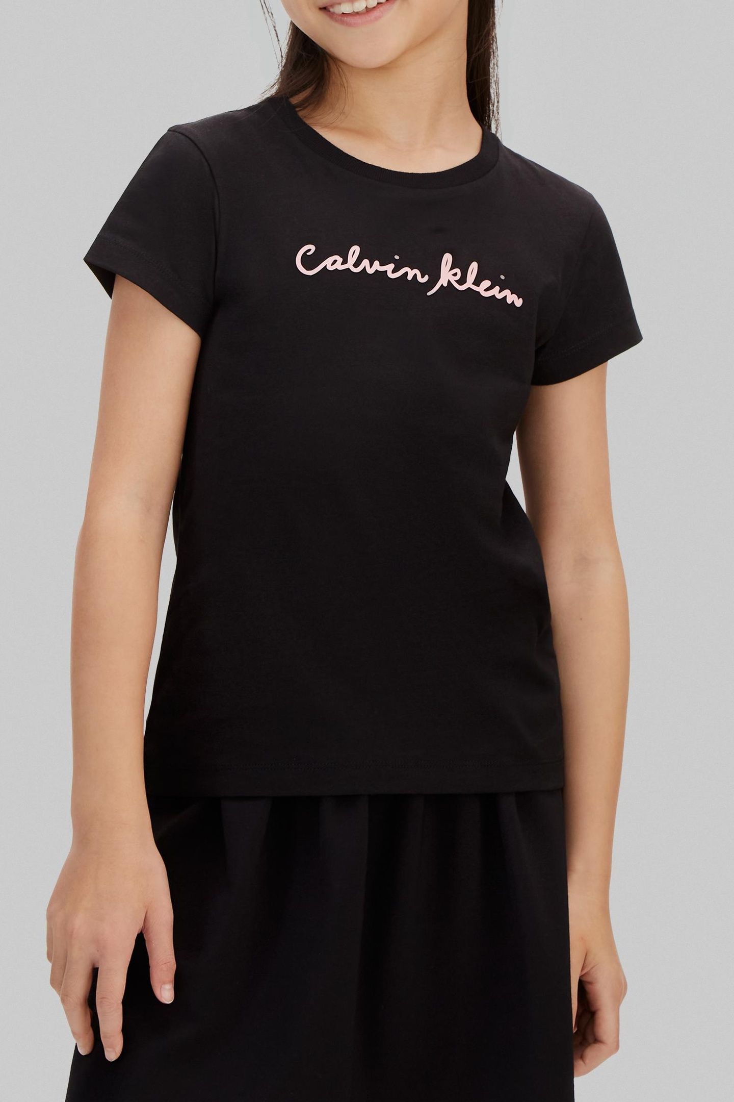 GIRLS SCRIPT LOGO SLIM SS T-SHIRT BLACK 1