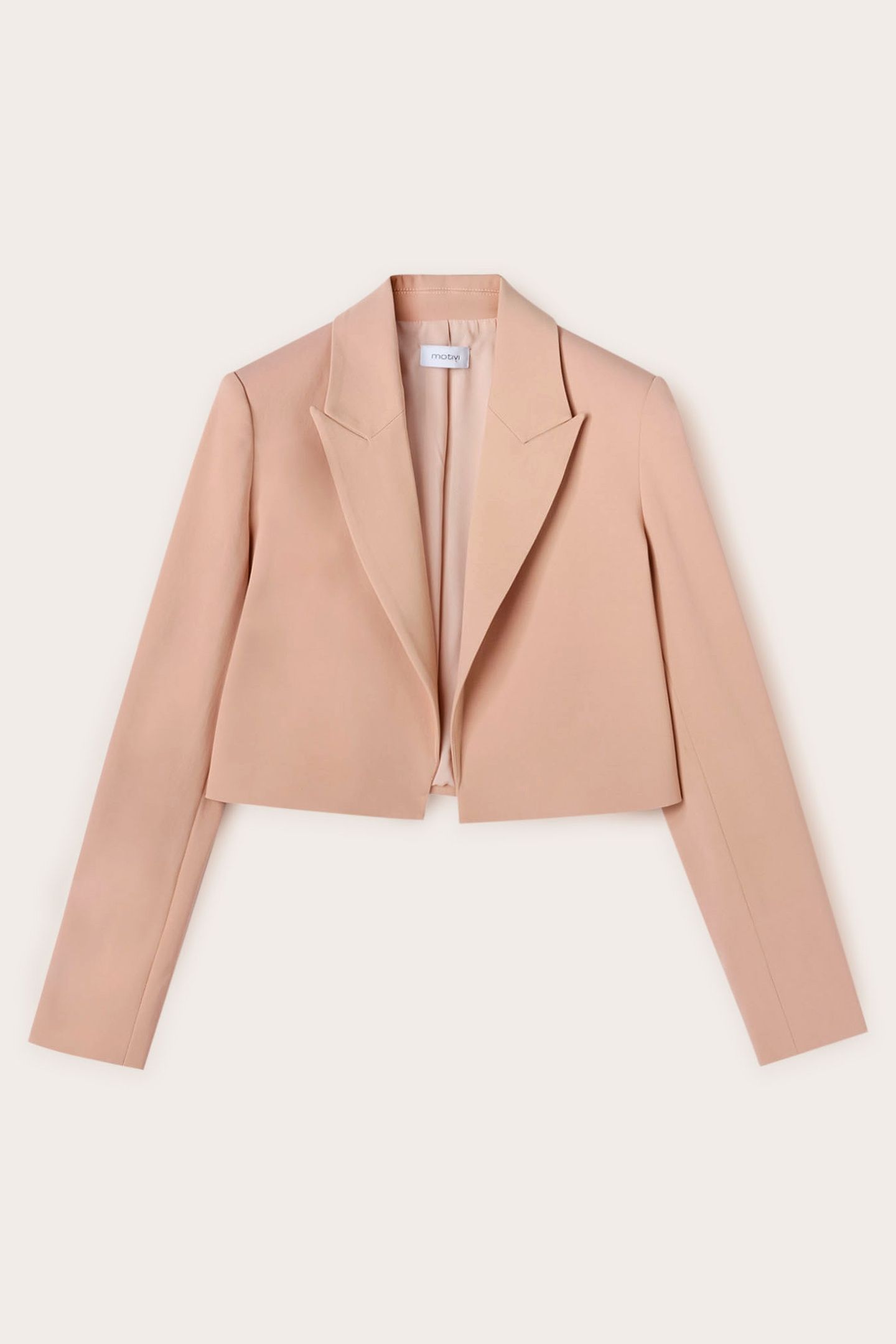 COTTON BLEND CANVAS SPENCER JACKET POWDER PINK 4