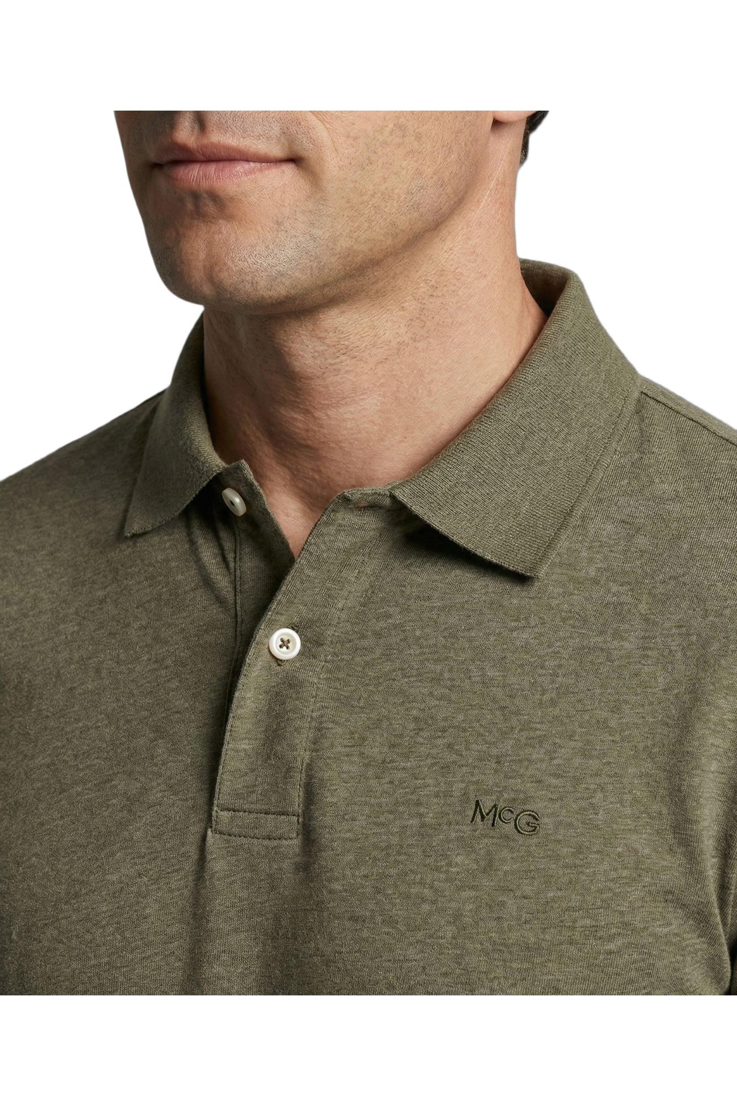 MELANGE JERSEY POLO LIGHT OLIVE 6