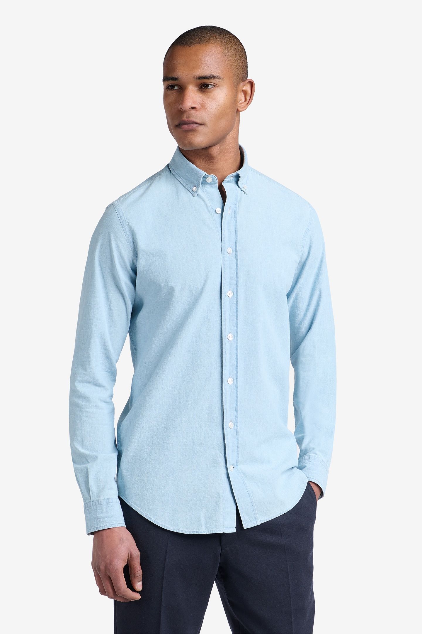 FELIX CHAMBRAY DENIM COTTON LIGHT INDIGO 2