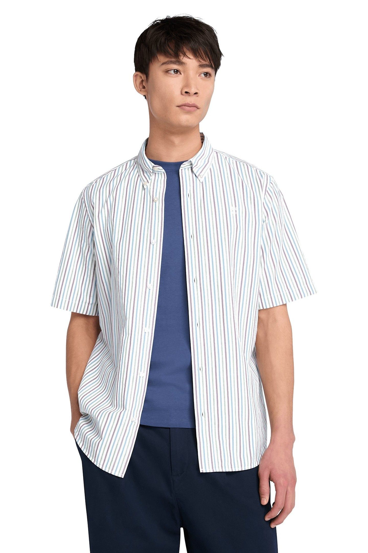 STRIPED SHORT SLEEVE SHIRT WHITE YD 2
