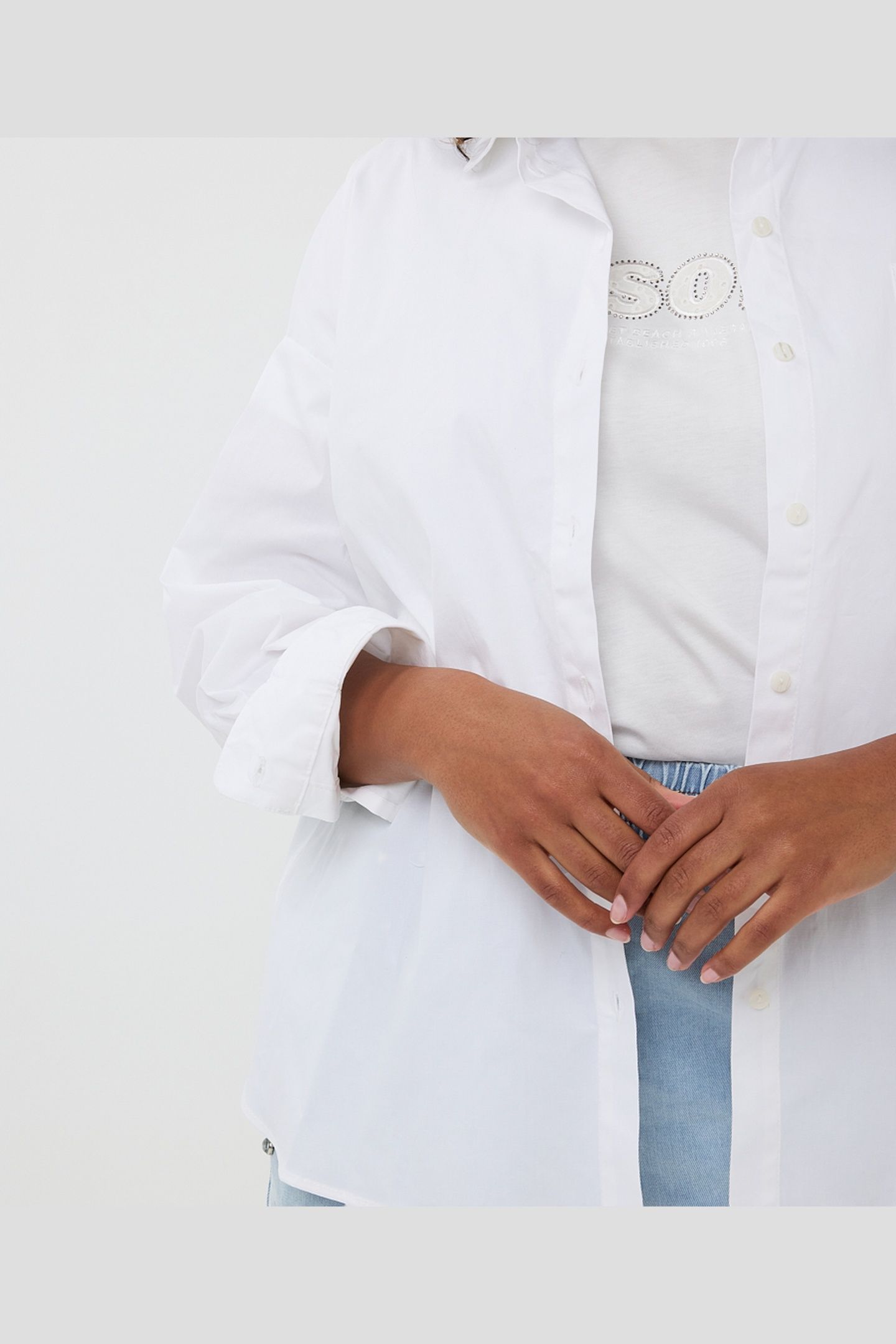 BLOUSE OVERSIZED POPLIN OFF WHITE 6