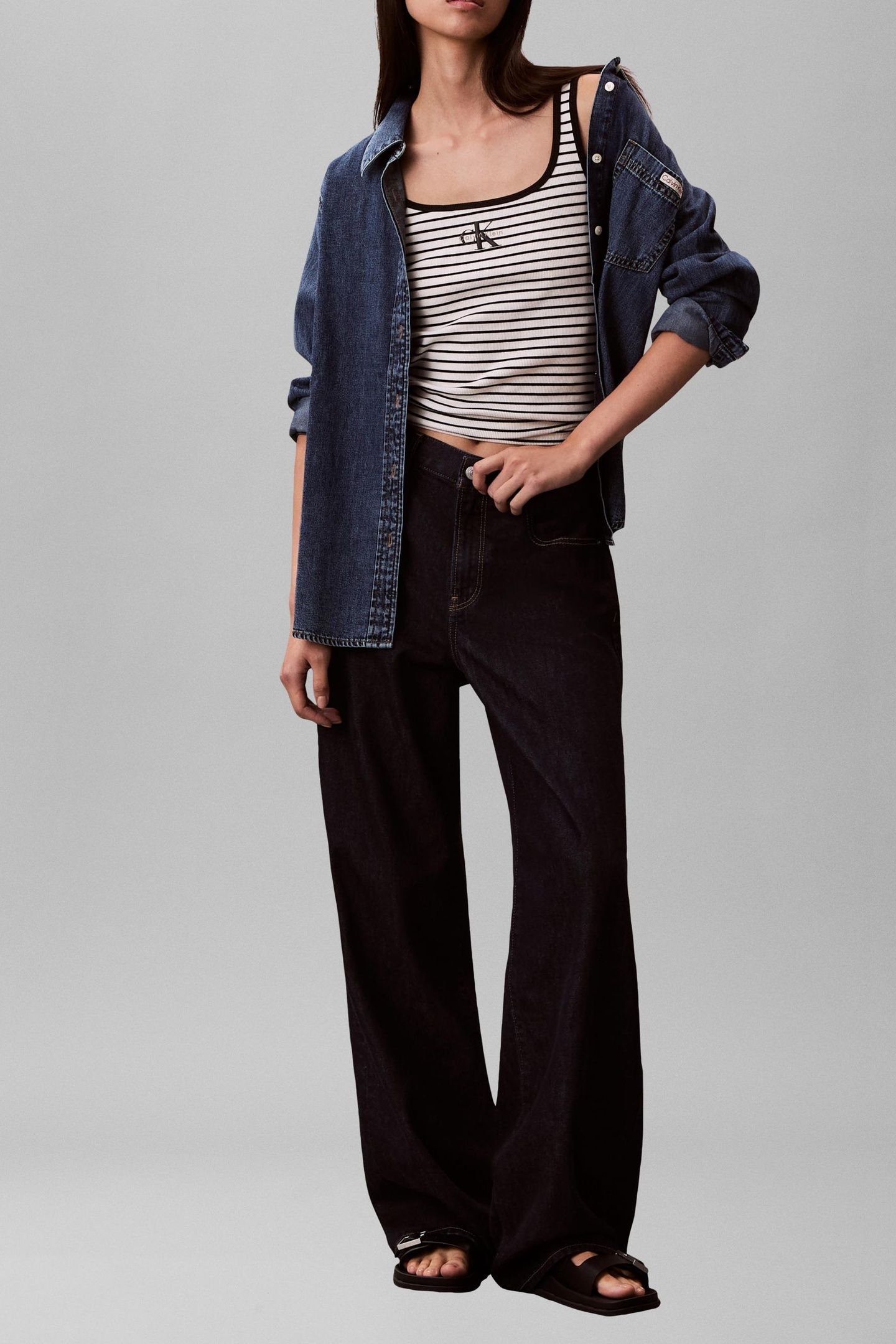 STRIPED MONOLOGO TANK TOP BLACK STRIPE 3