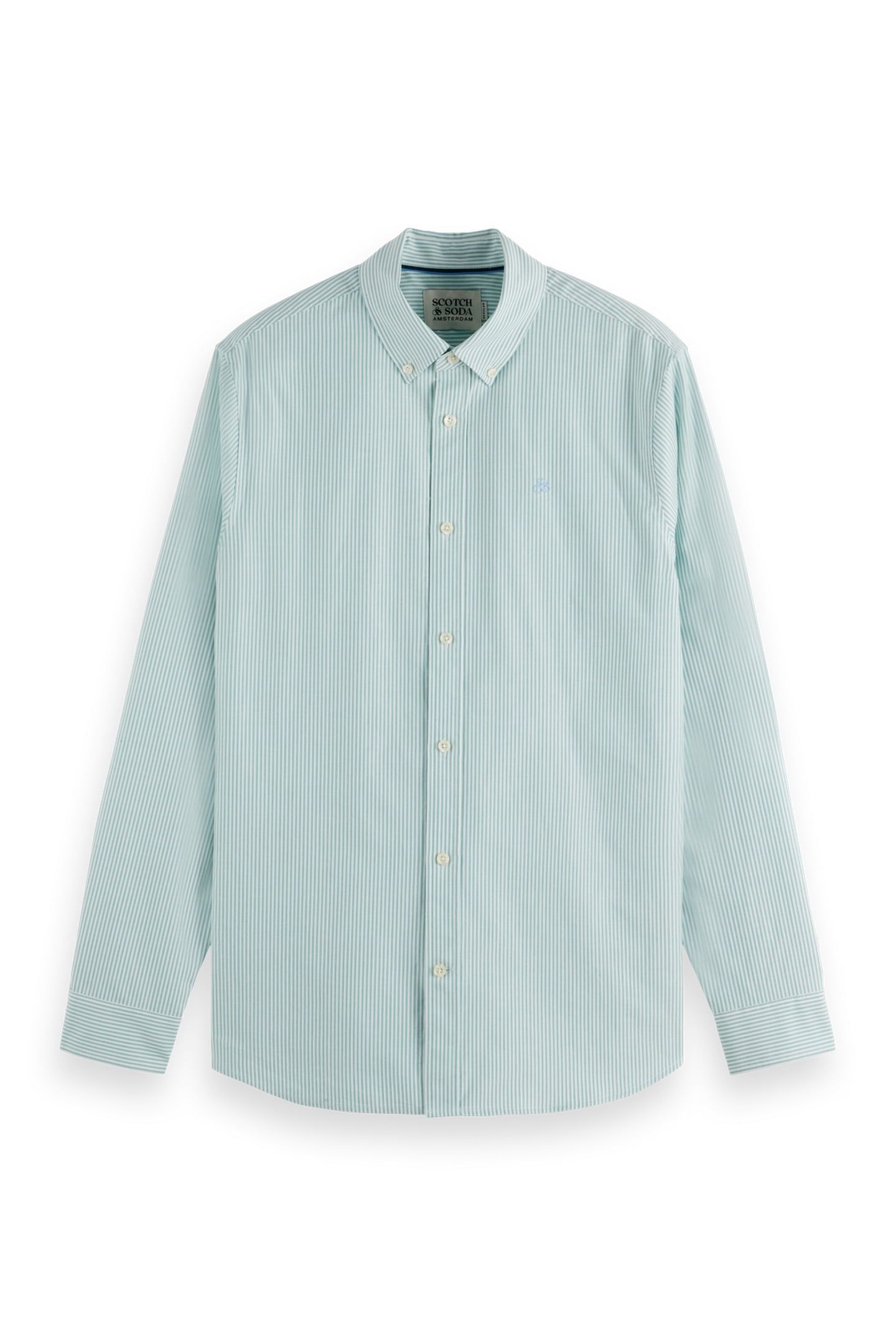 STRIPED REGULAR-FIT OXFORD SHIRT AGATE GREEN STRIPE 1