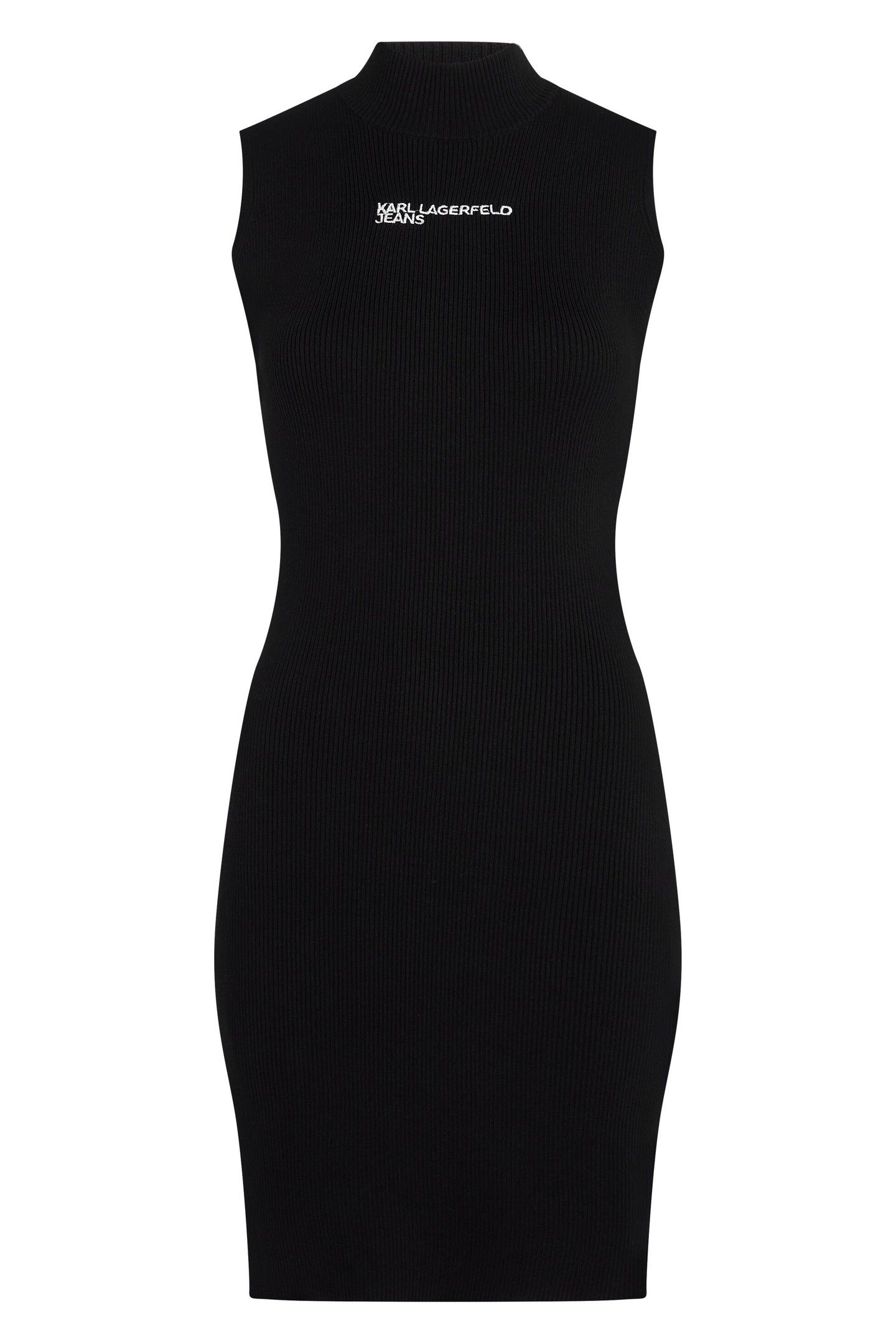 SLESS MOCK NECK KNIT DRESS BLACK 3
