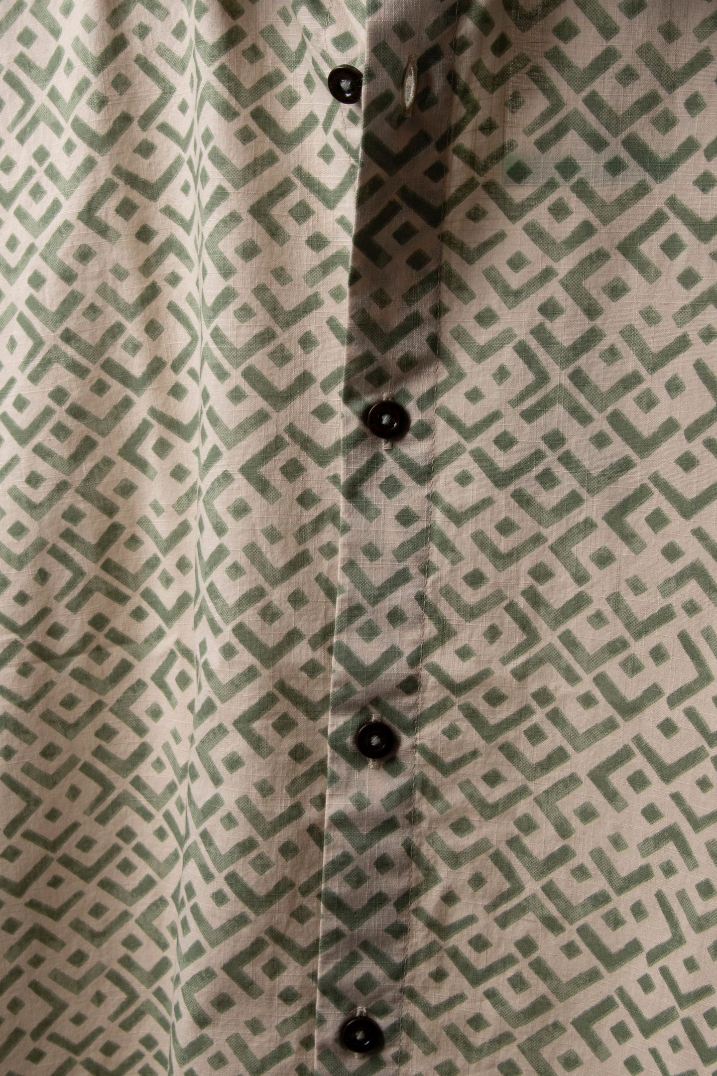SHIRT SHORT SLEEVE SLUB ALLOVER PRINTED GREEN 4