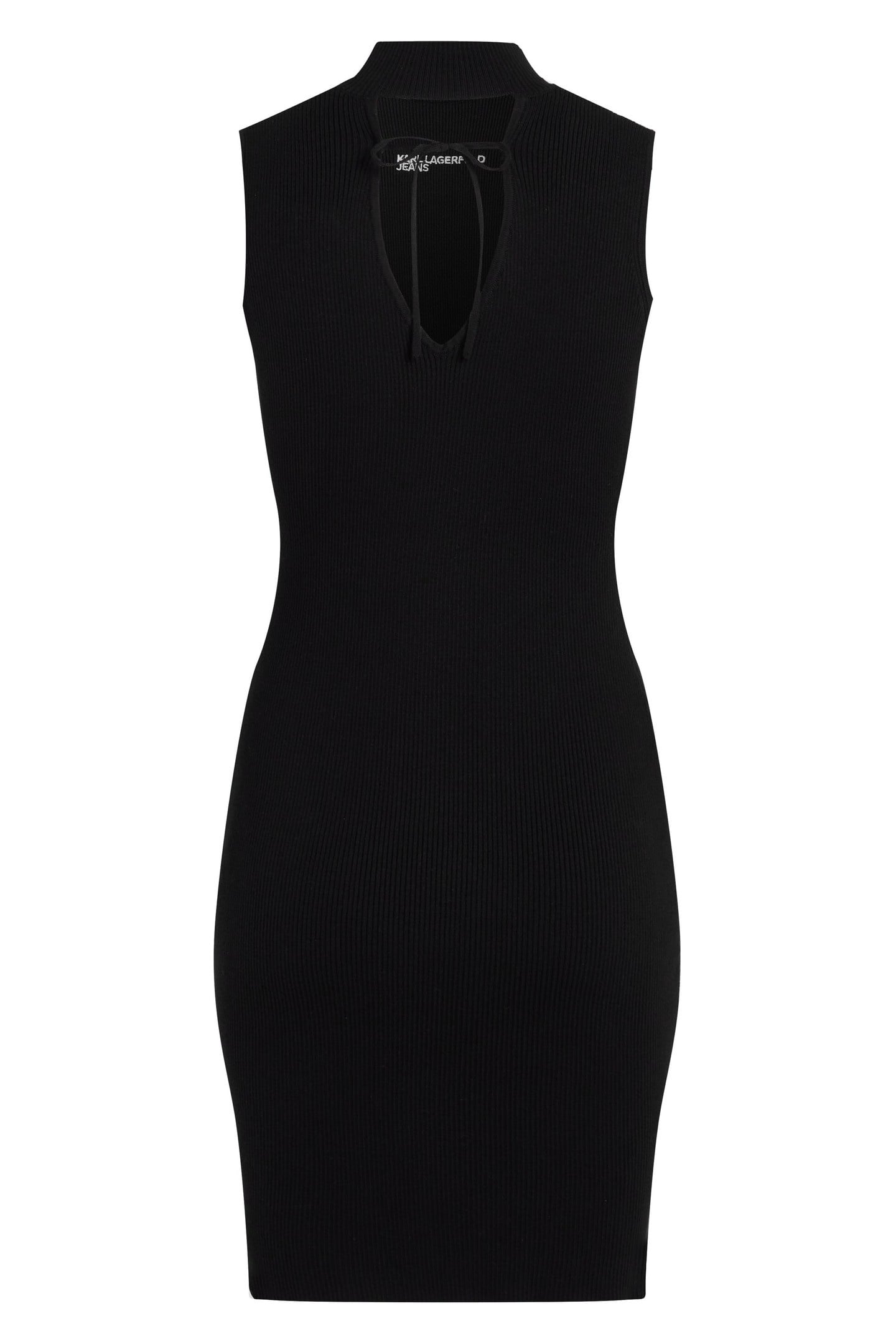SLESS MOCK NECK KNIT DRESS BLACK 5