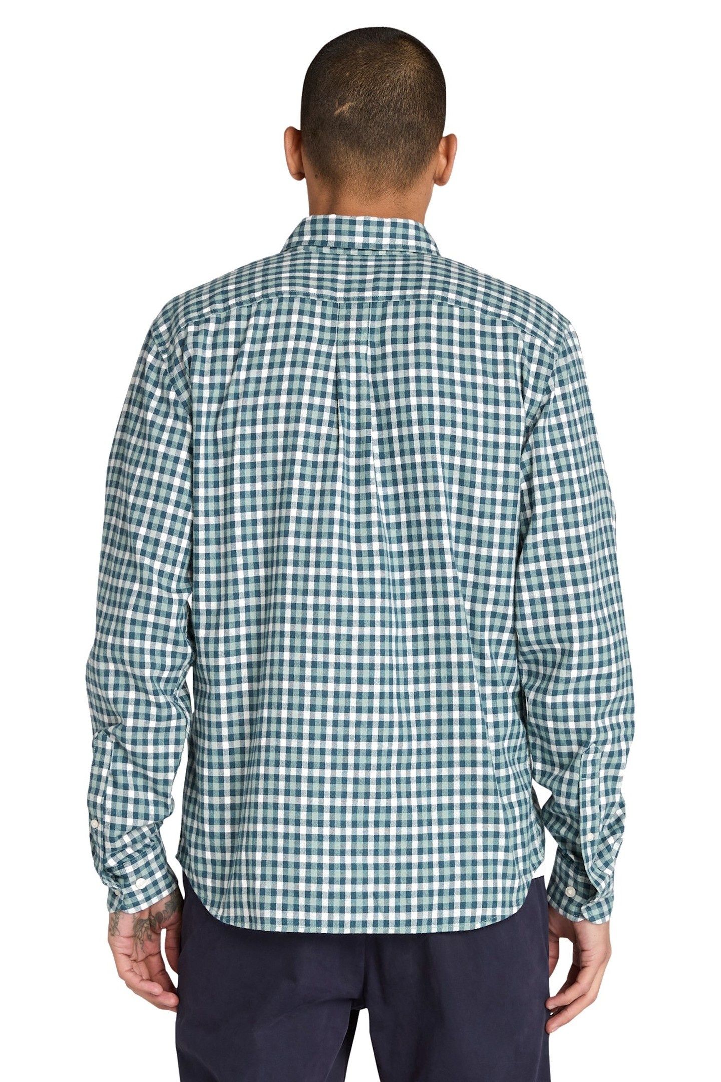 SOLUCELL GINGHAM SHIRT SILVER BLUE YD 3