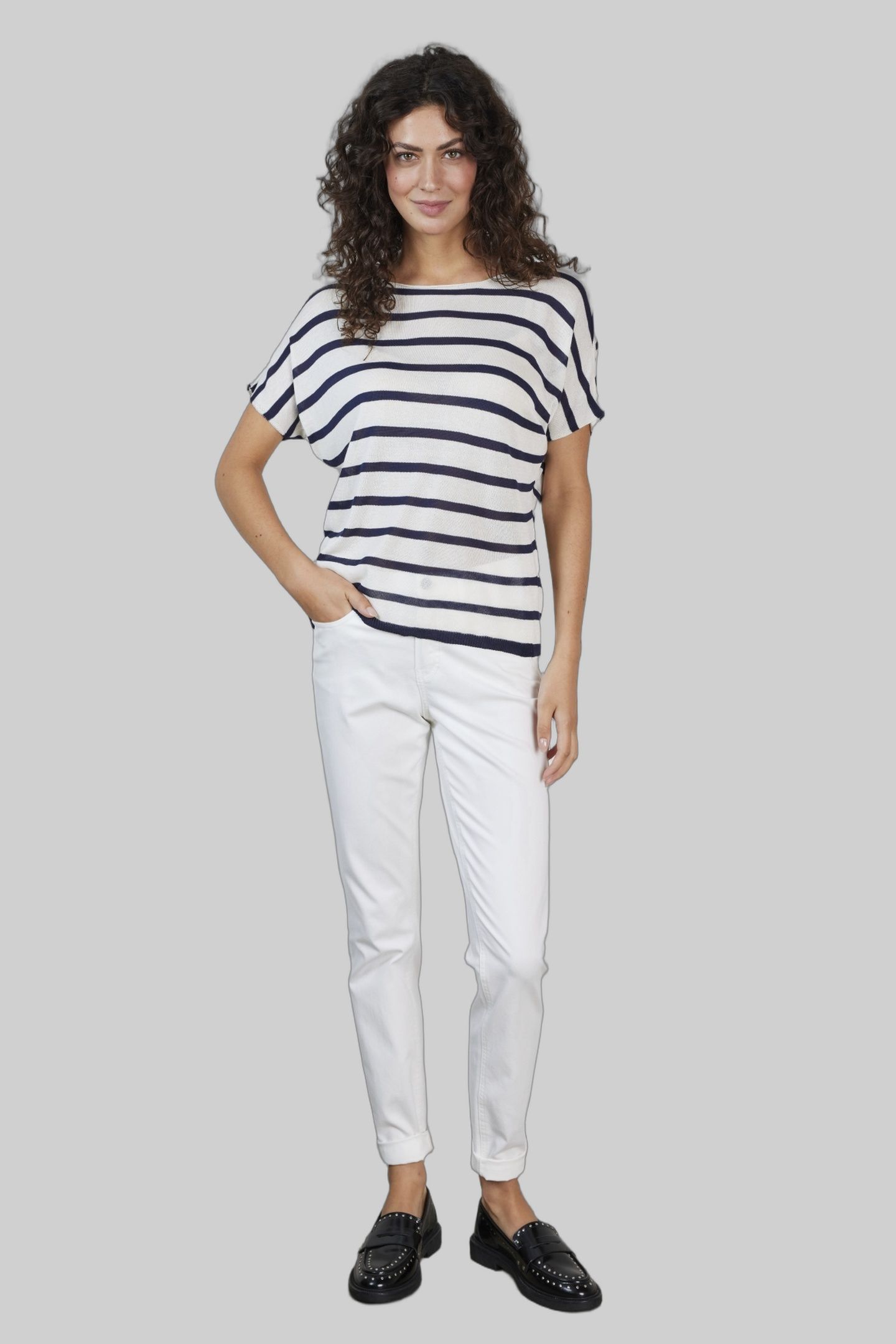 PULLOVER TONIA OFFWHITE BLUE STRIPE 2