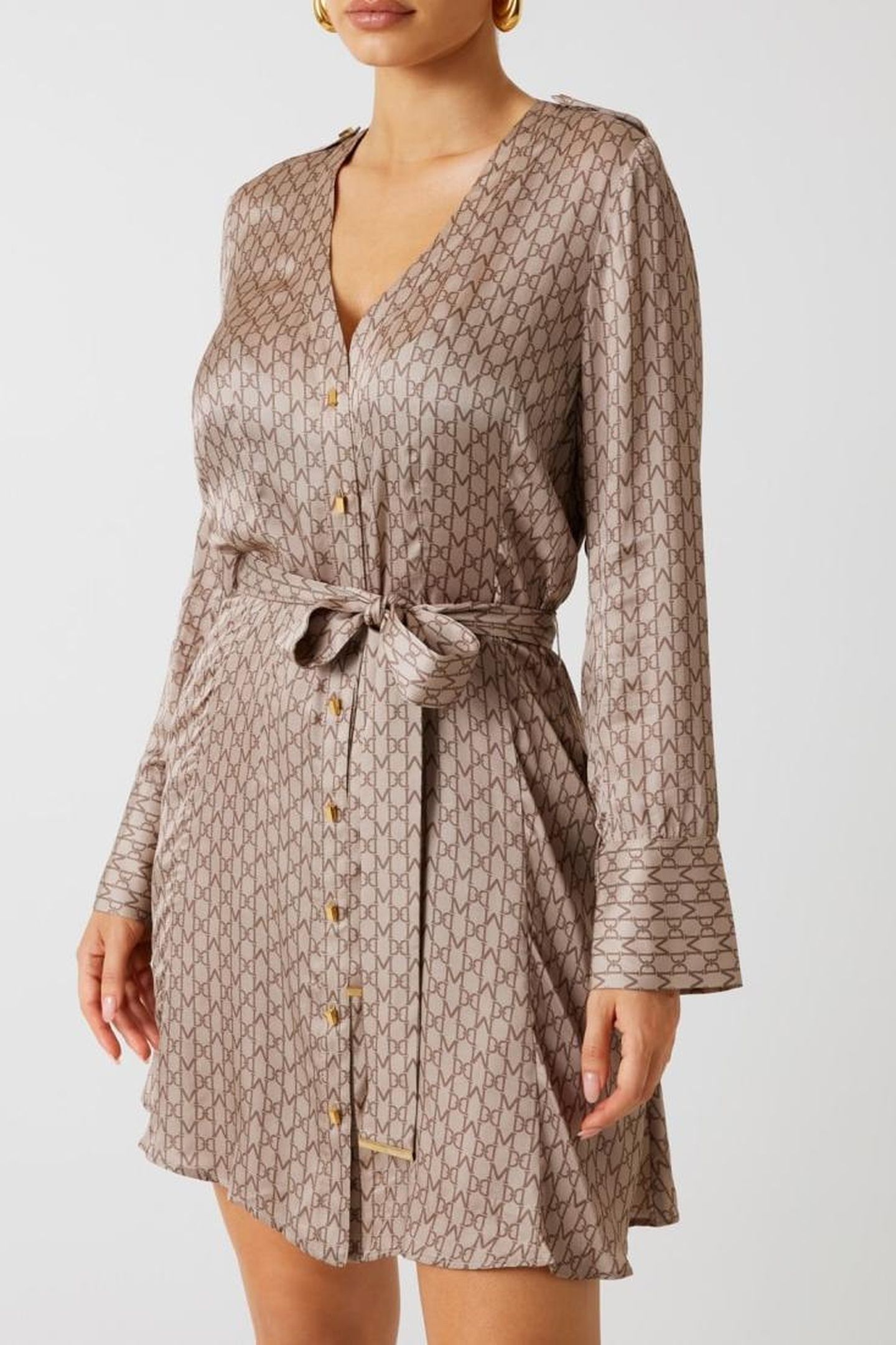 BRITNEY LS SHORT DRESS MONOGRAM COMBO VELVE 3